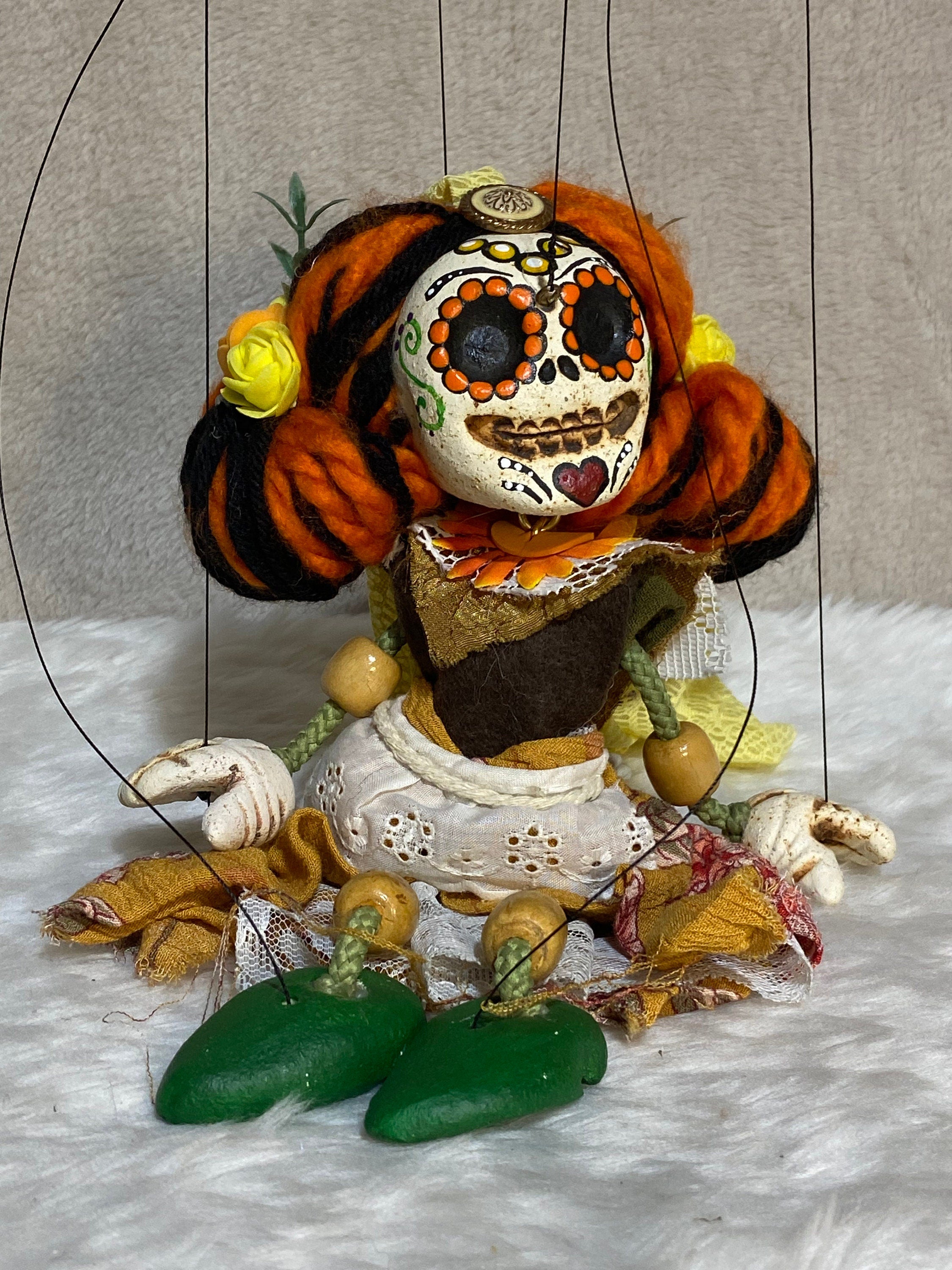 Day-of-the-Dead Señorita - Marionette Puppet