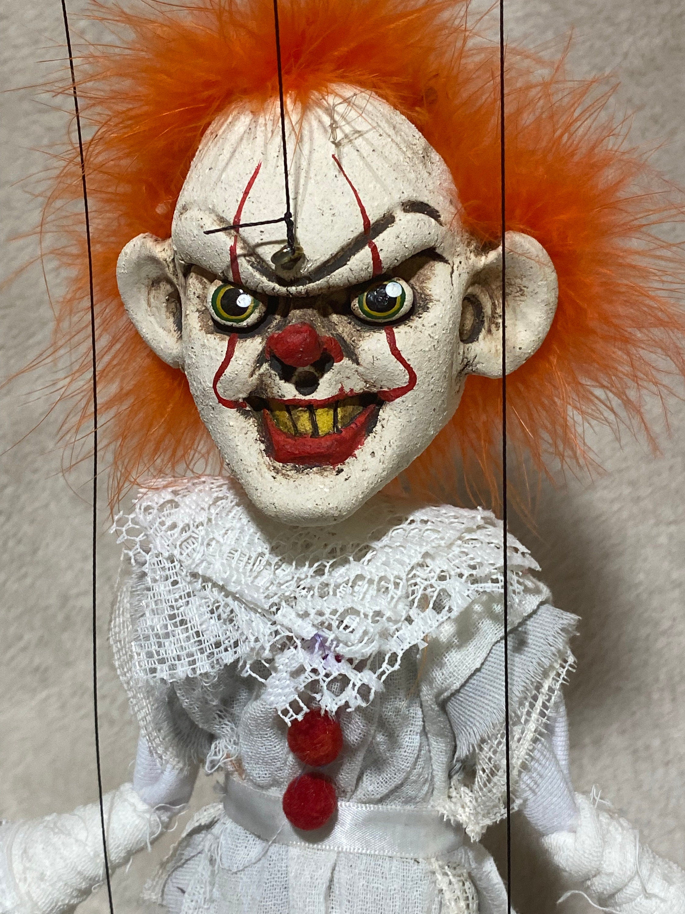 Pennywise from "It"- OOAK Marionette Puppet Handmade By The Squeaking Tribe