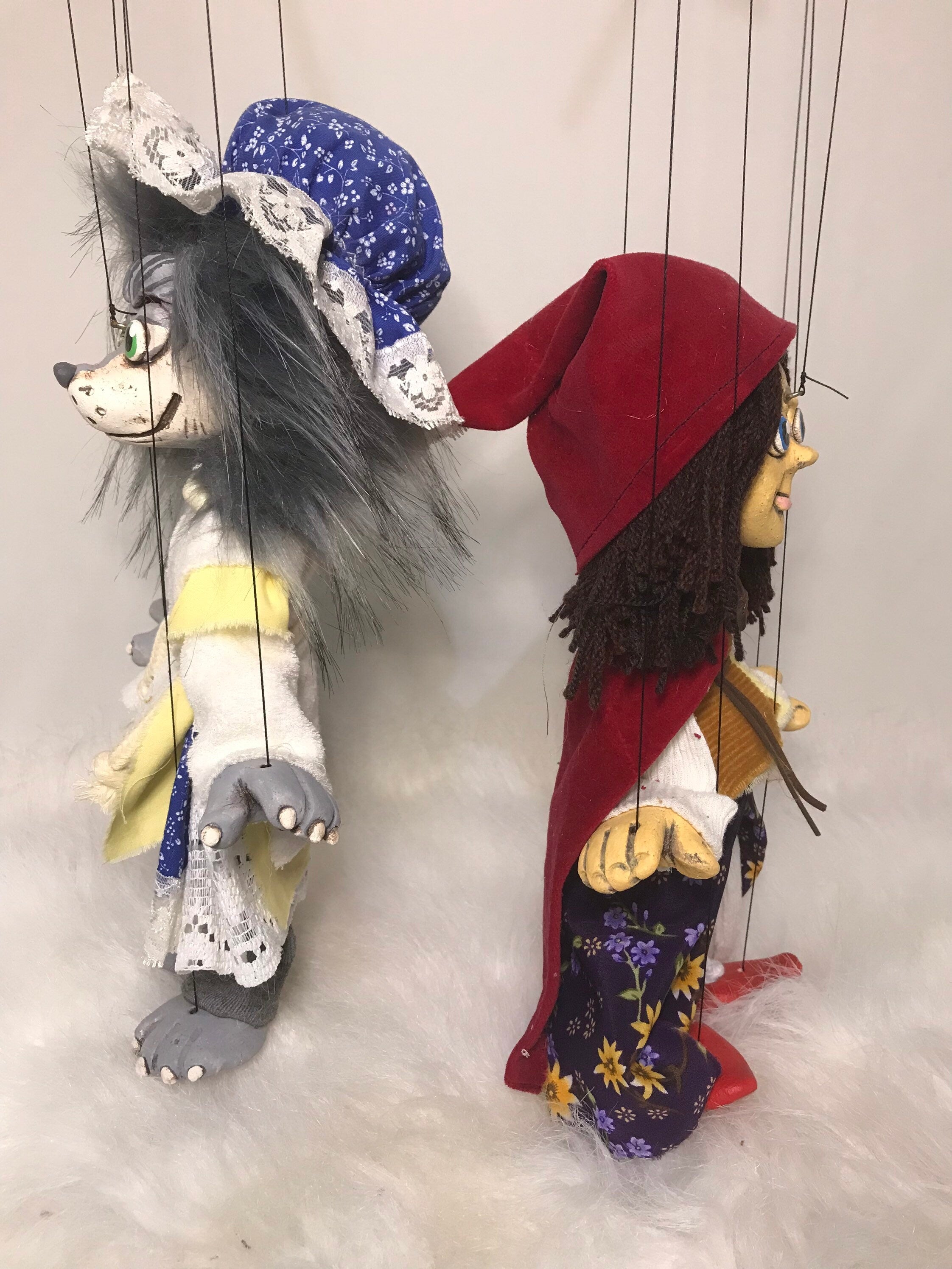 Little Red Riding Hood and the Big Bad Wolf Marionettes