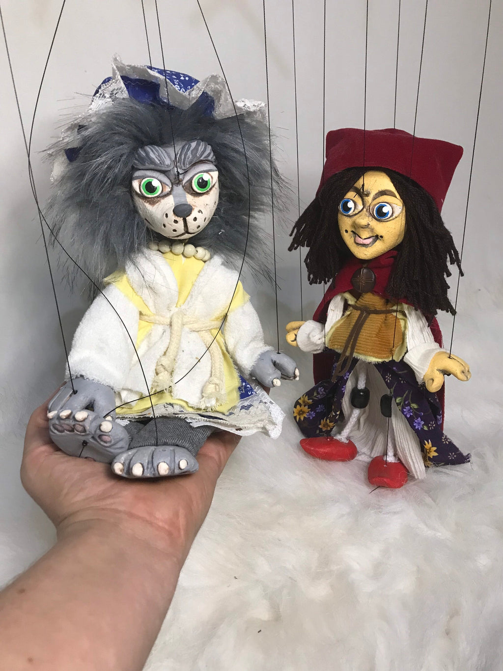 Little Red Riding Hood and the Big Bad Wolf Marionettes