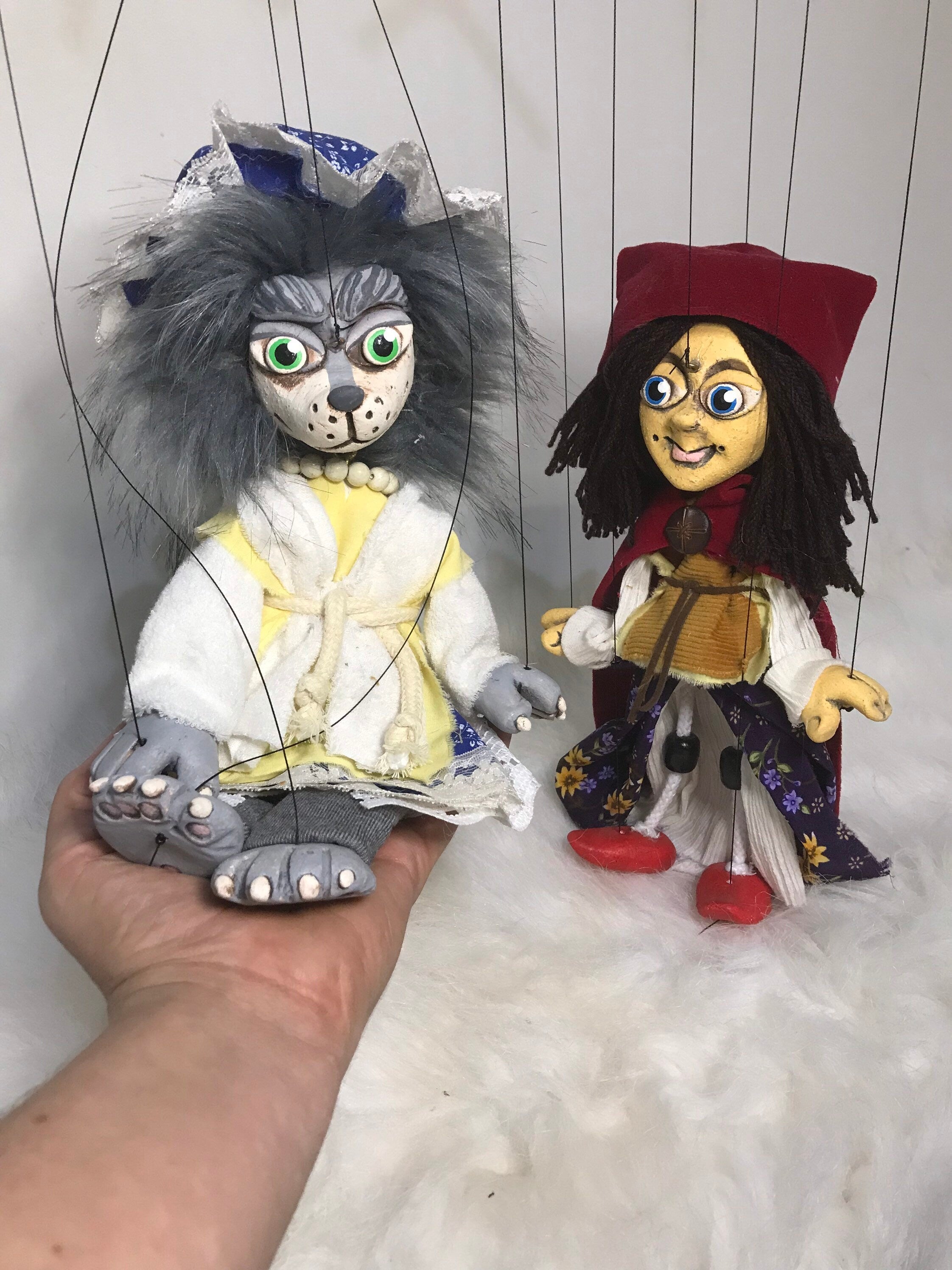 Little Red Riding Hood and the Big Bad Wolf Marionettes