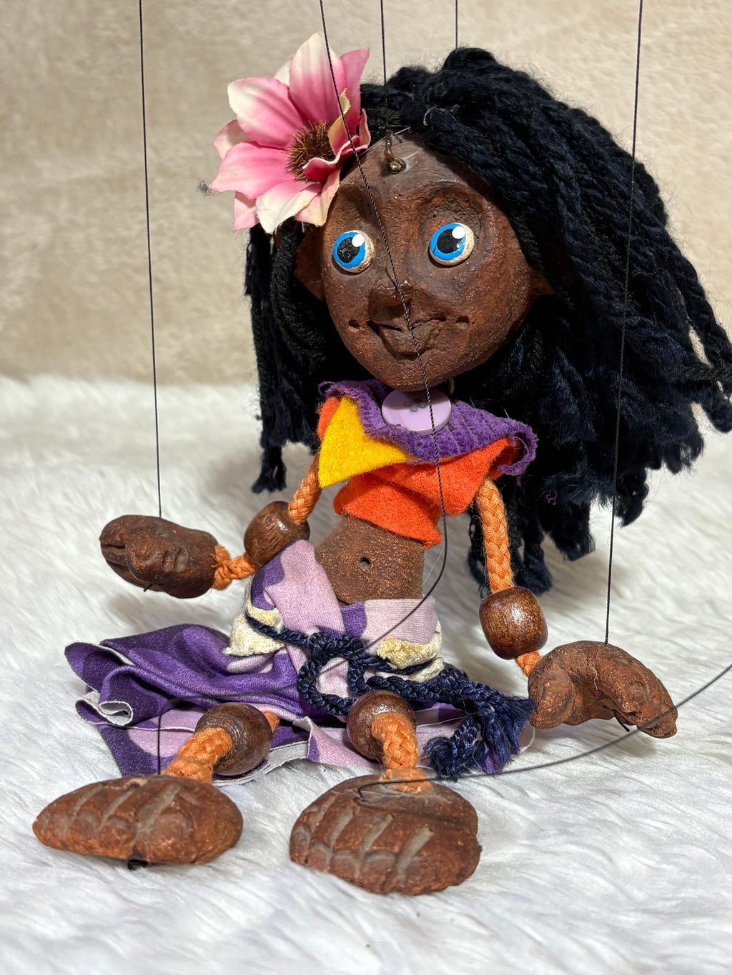 Islander Girl Marionette Puppet - Handcrafted Clay Classic