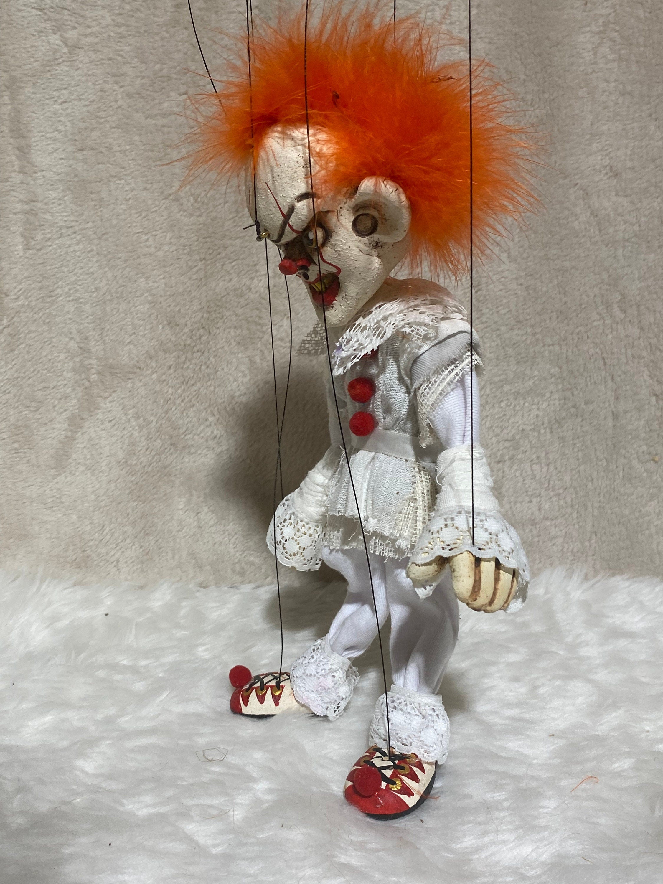 Pennywise from "It"- OOAK Marionette Puppet Handmade By The Squeaking Tribe