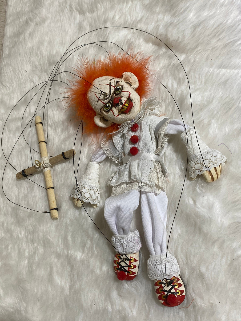 Pennywise from "It"- OOAK Marionette Puppet Handmade By The Squeaking Tribe
