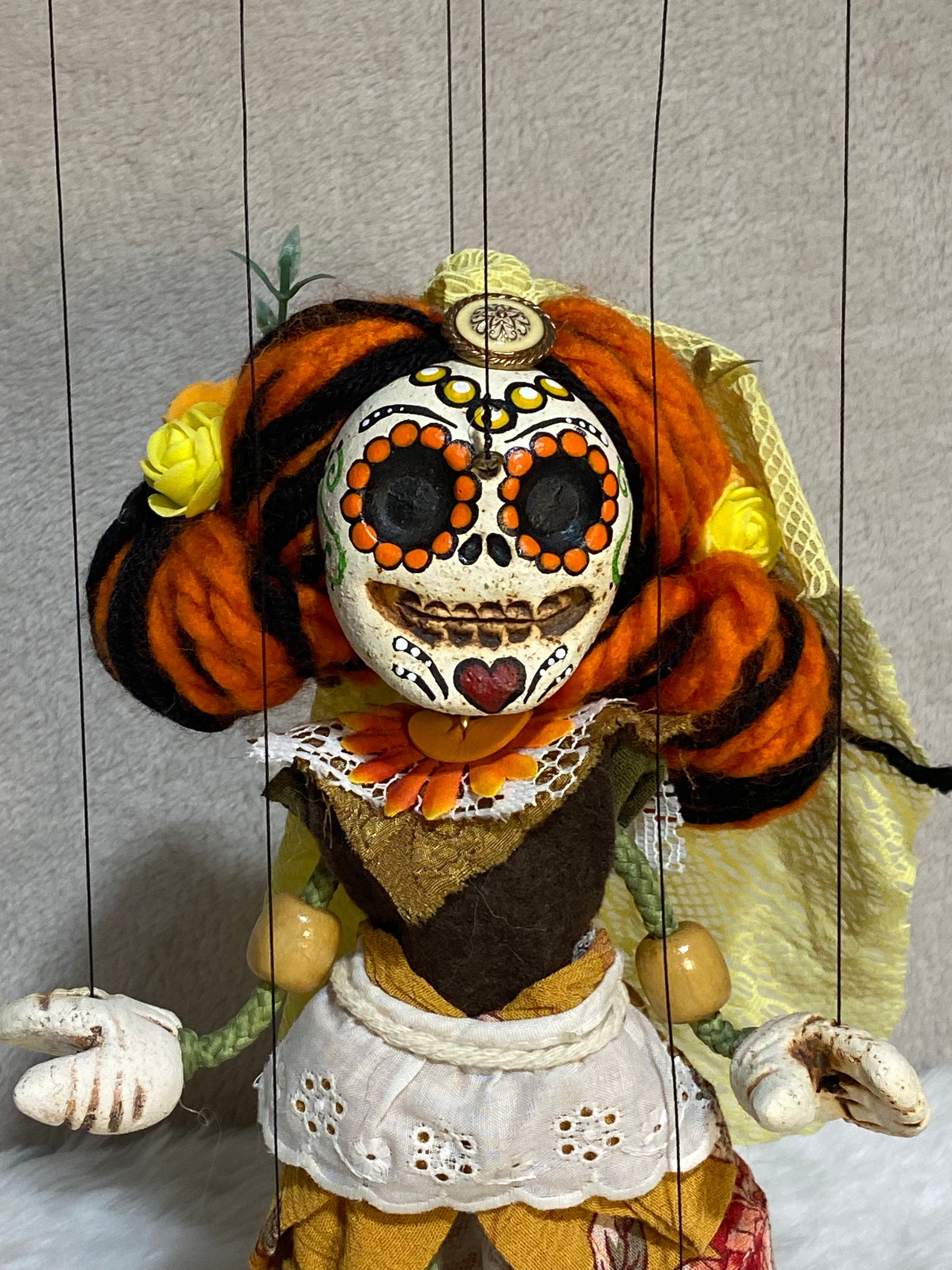 Day-of-the-Dead Señorita - Marionette Puppet
