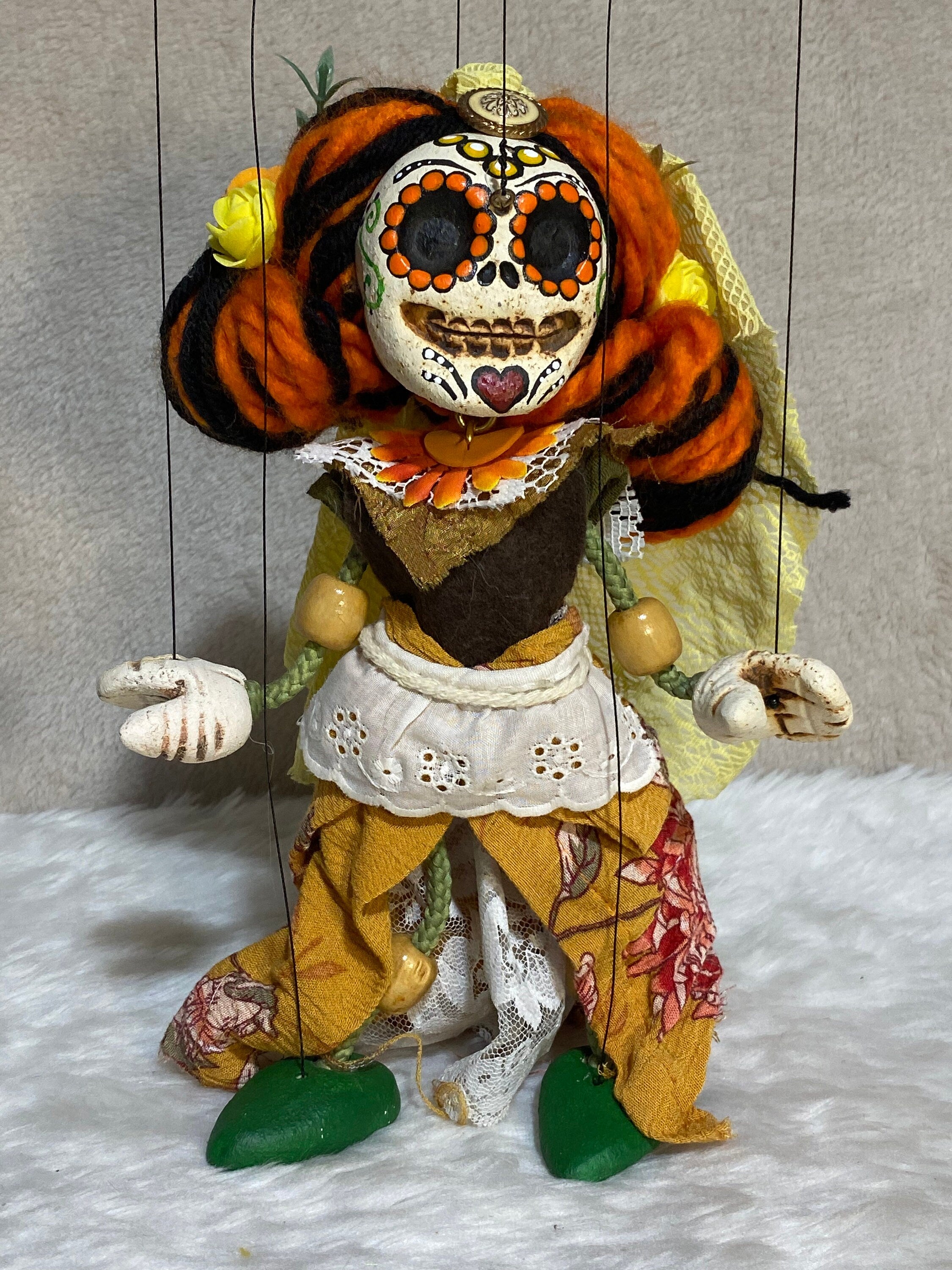 Day-of-the-Dead Señorita - Marionette Puppet