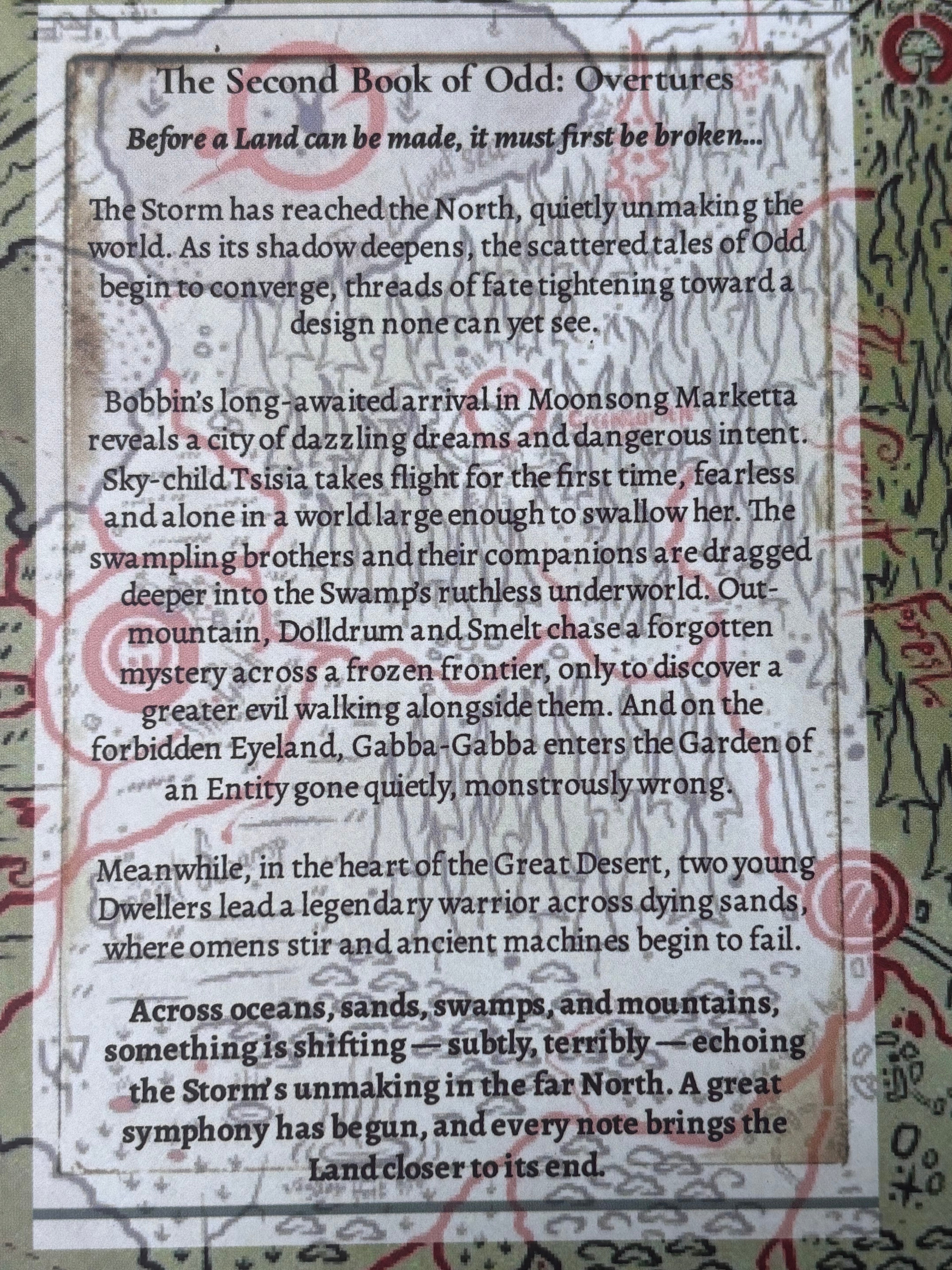 Text overlay on a vintage map with decorative elements