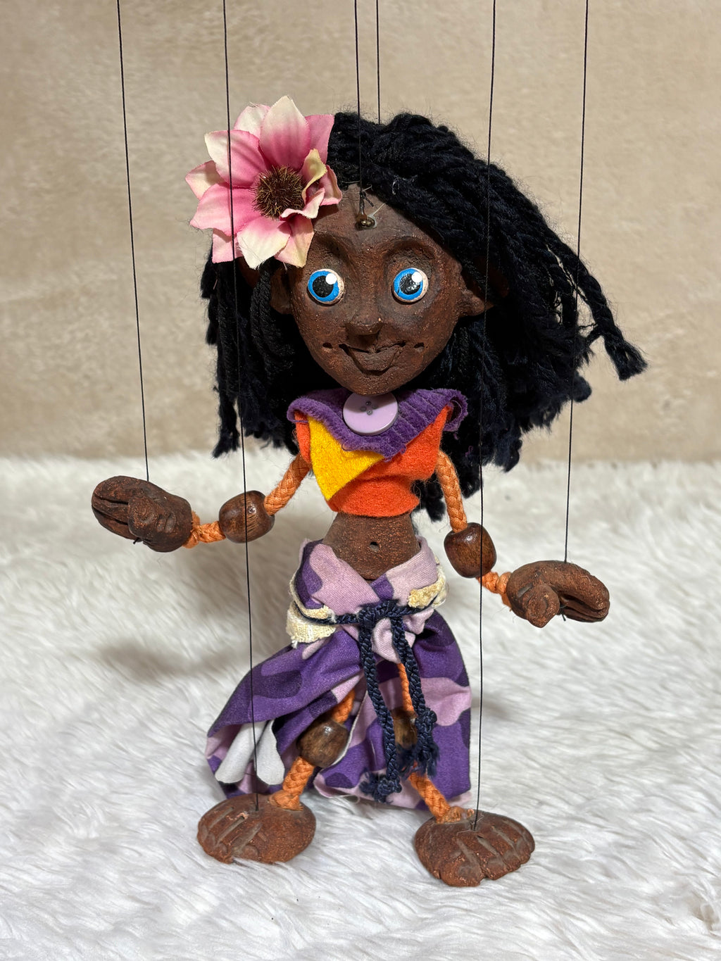 Islander Girl Marionette Puppet - Handcrafted Clay Classic