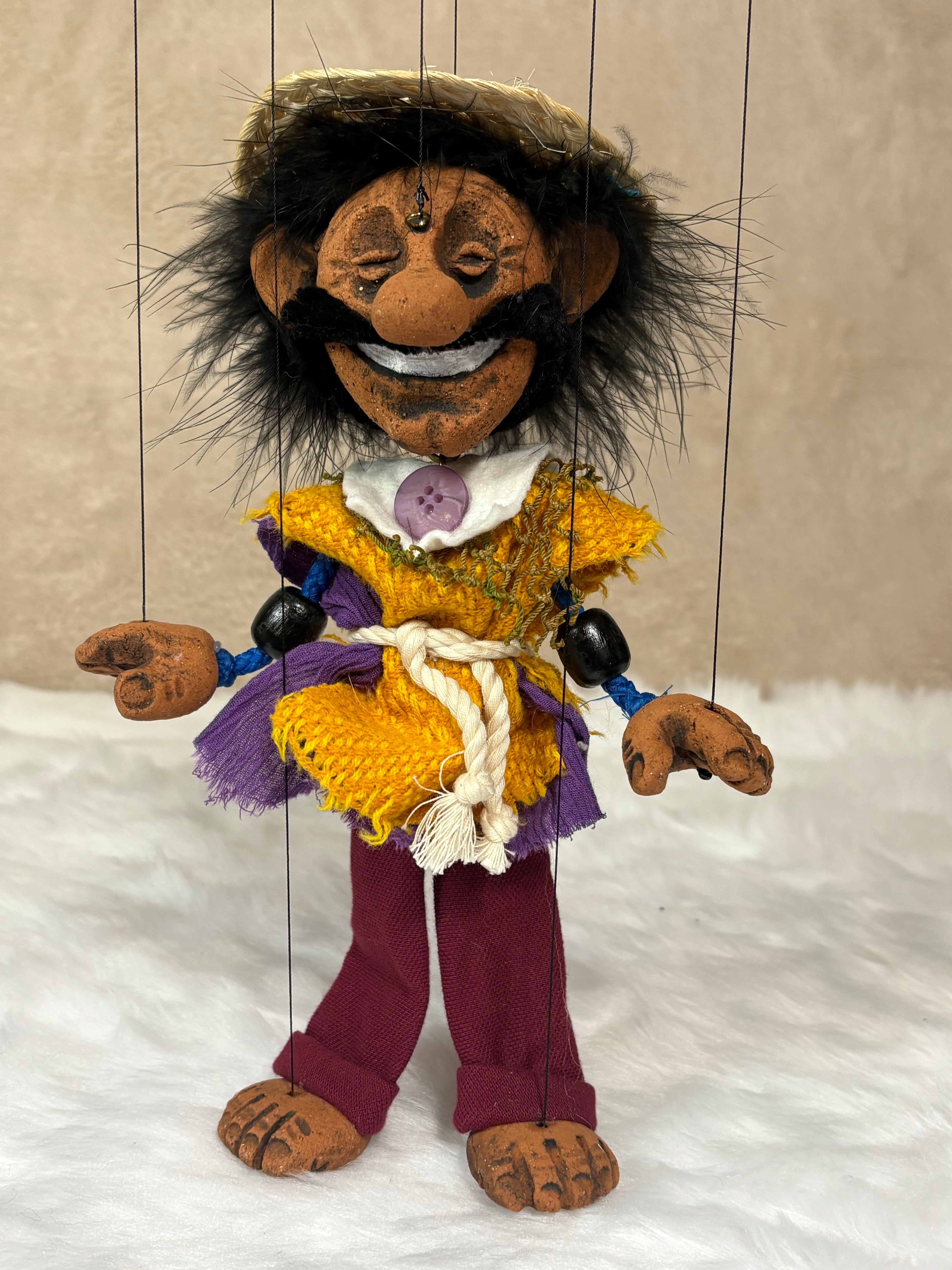Mexican marionette puppet - handcrafted character by The Squeaking Tribe
