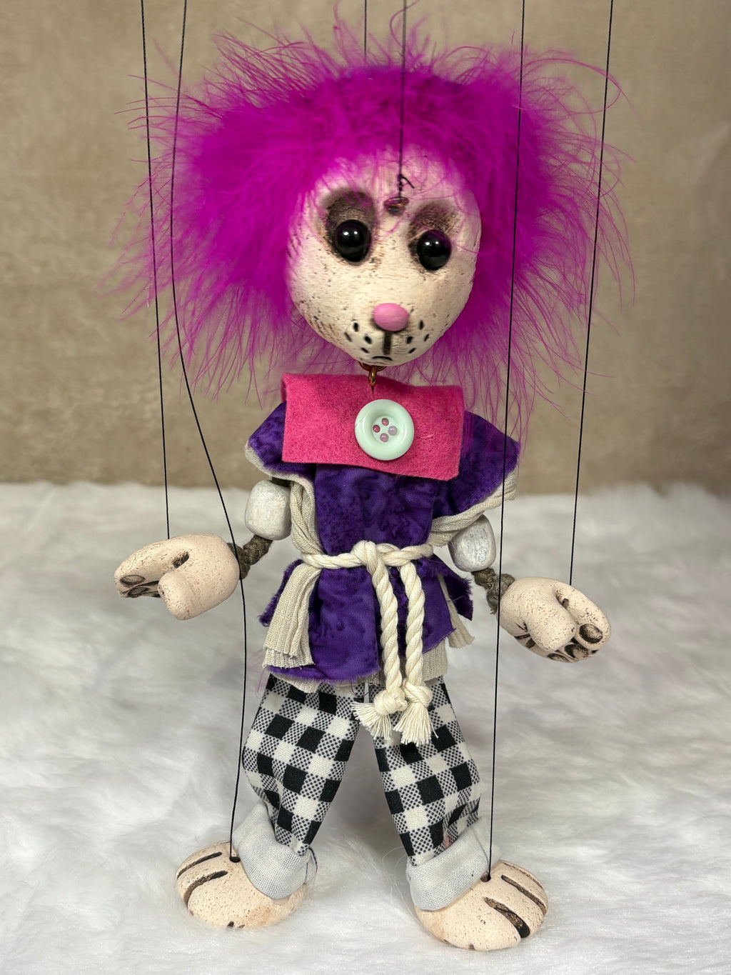Meece marionette puppet - handcrafted classic mouse puppet by The Squeaking Tribe
