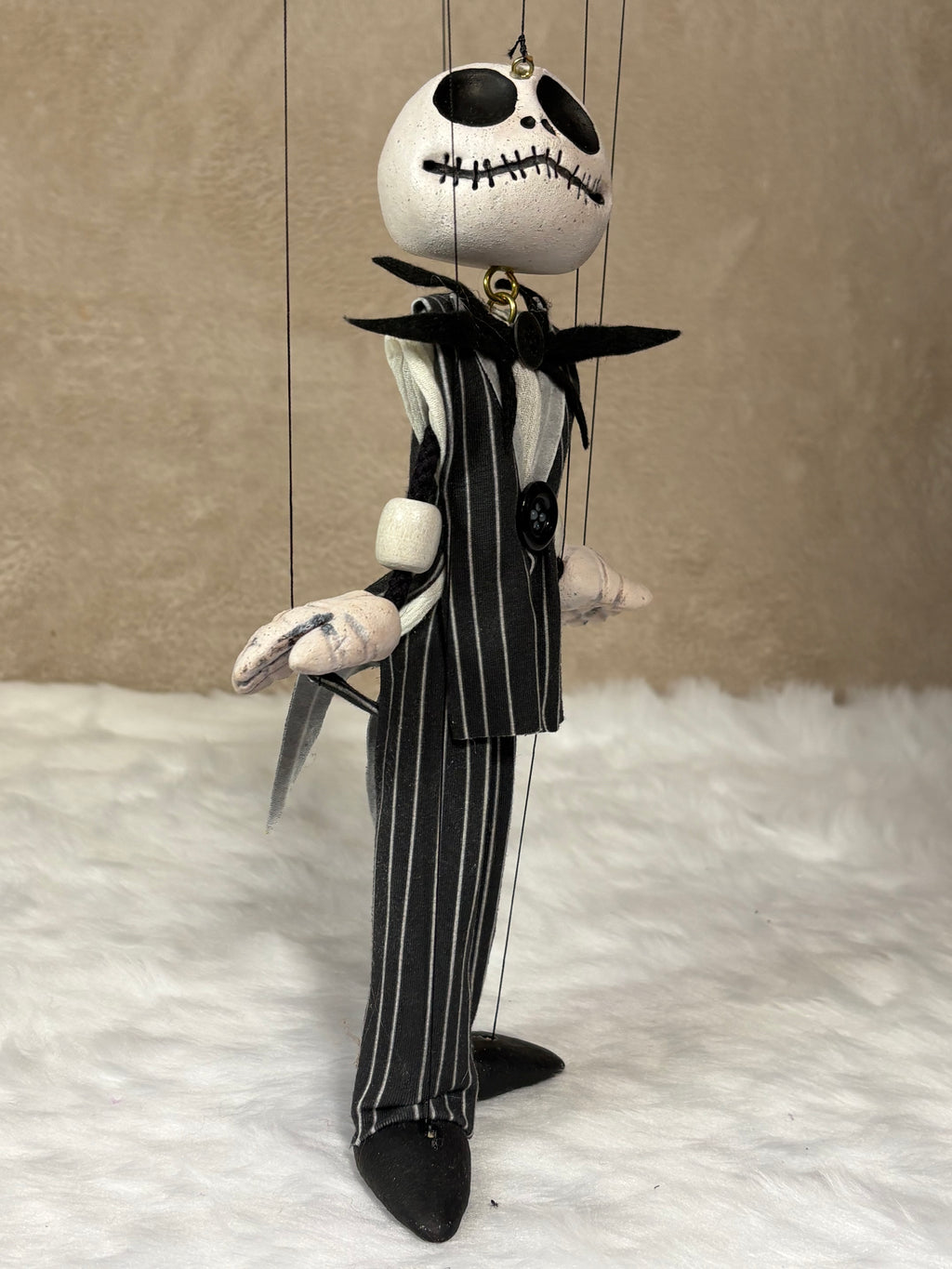 Jack Skellington skeleton marionette - Tim Burton character puppet

