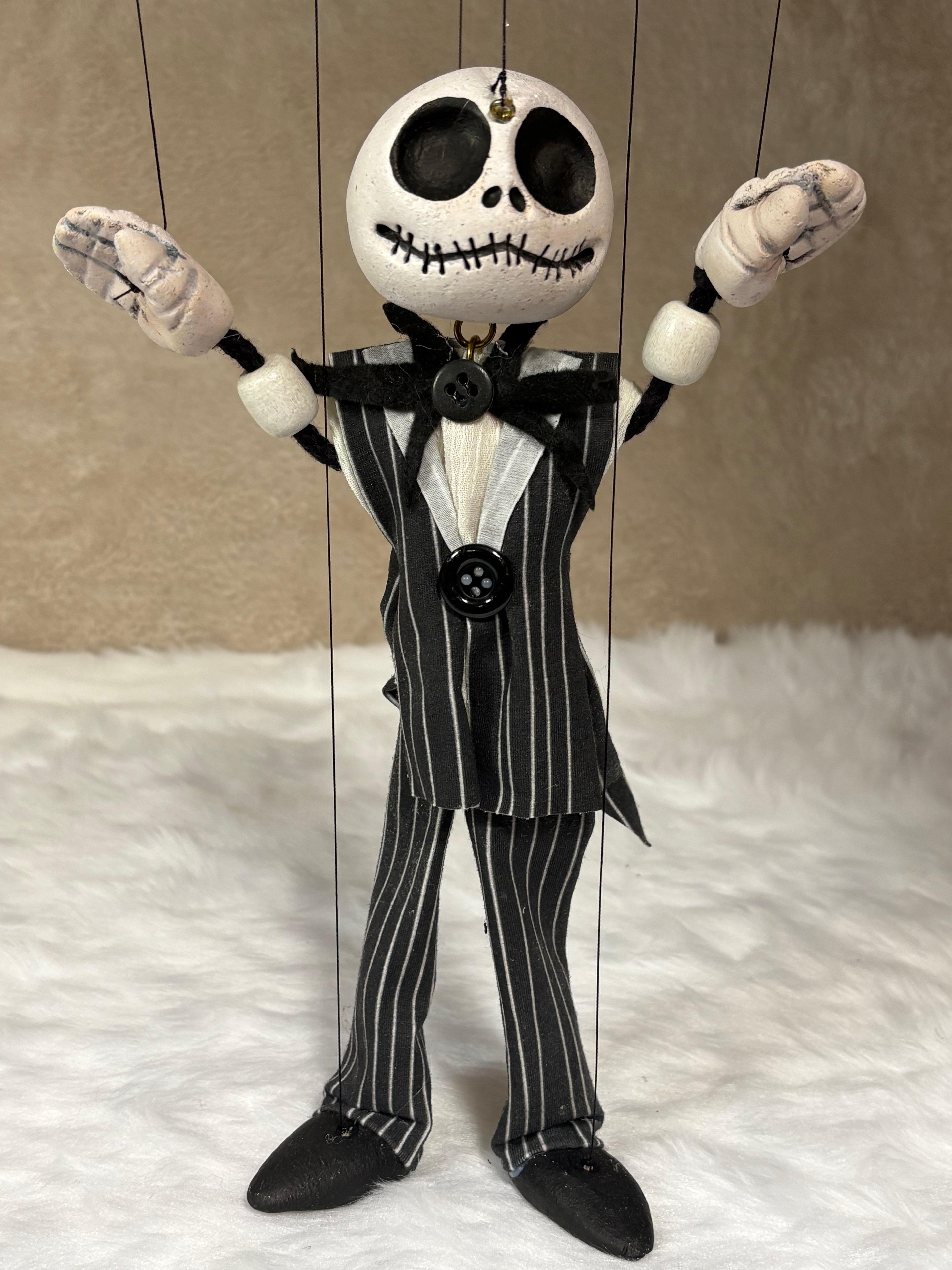 Collectible Jack Skellington puppet - handcrafted marionette detail
