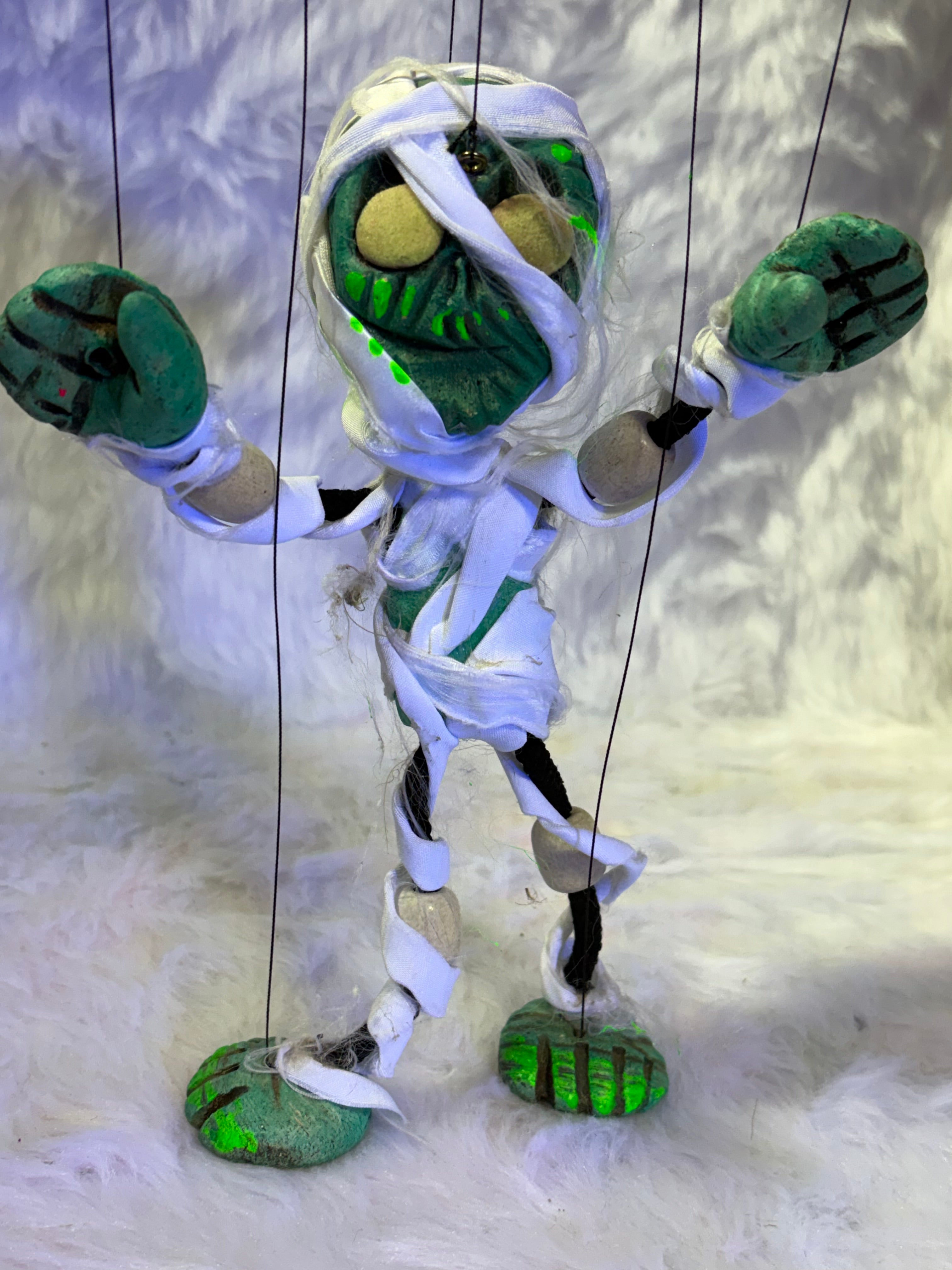 Tab the Mummy -UV Marionette Puppet