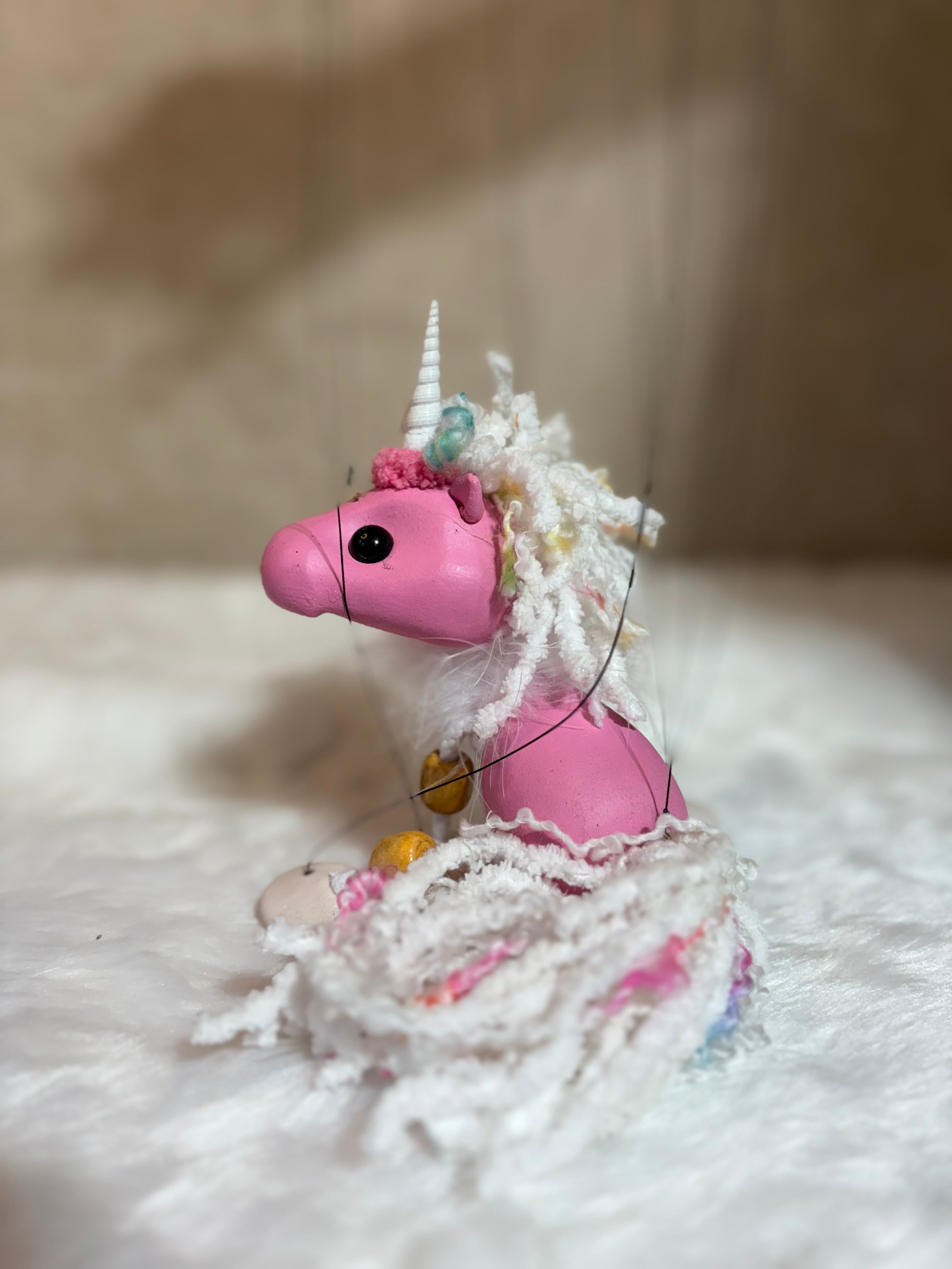 Pink Unicorn Marionette Puppet