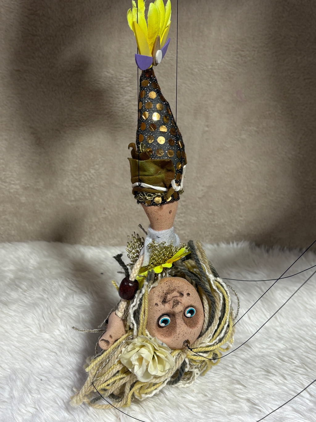 Mermaid Marionette Puppet - Handcrafted Clay Fantasy Character
