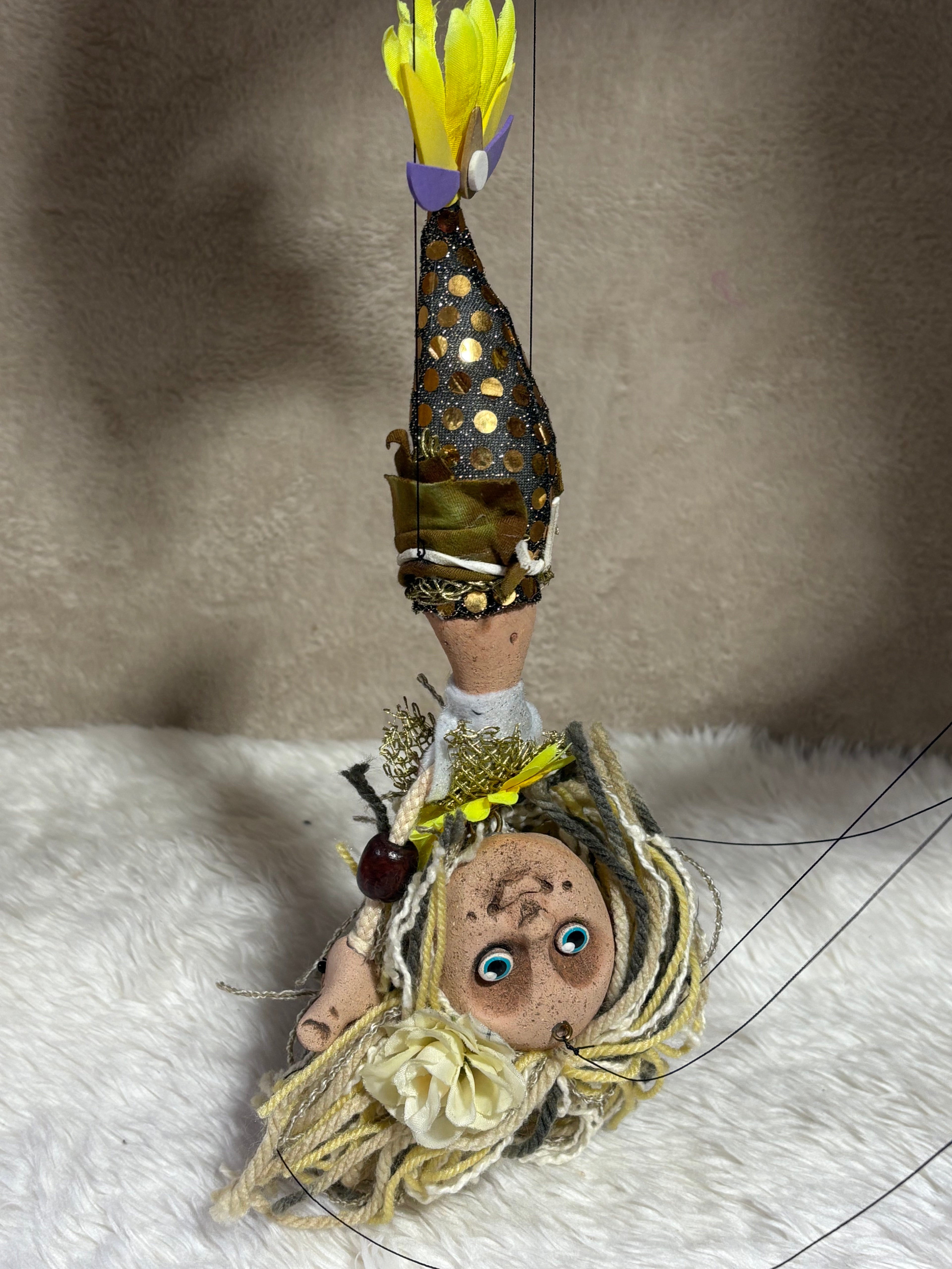 Mermaid Marionette Puppet - Handcrafted Clay Fantasy Character