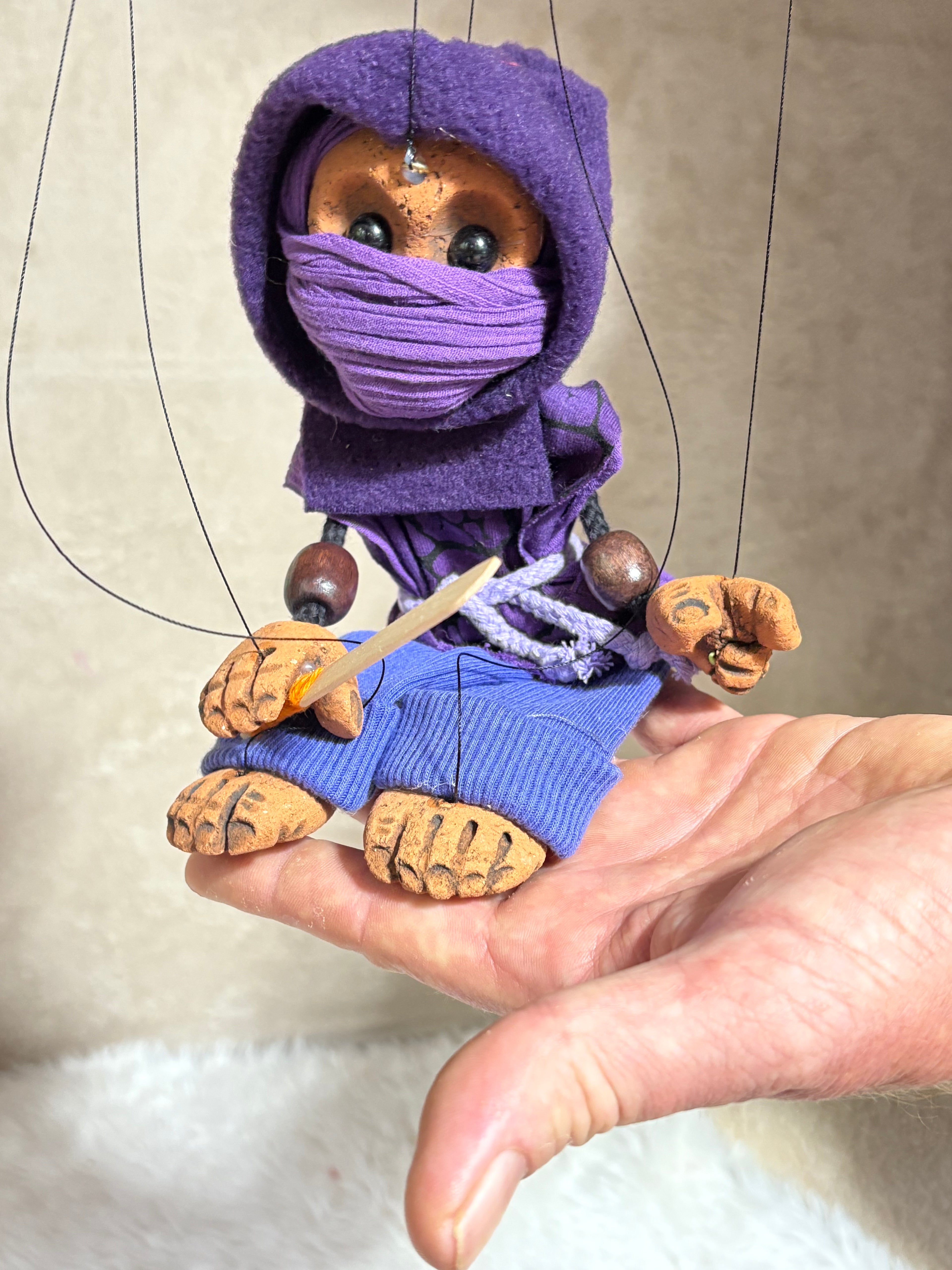 Purple Ninja Classic Marionette Puppet