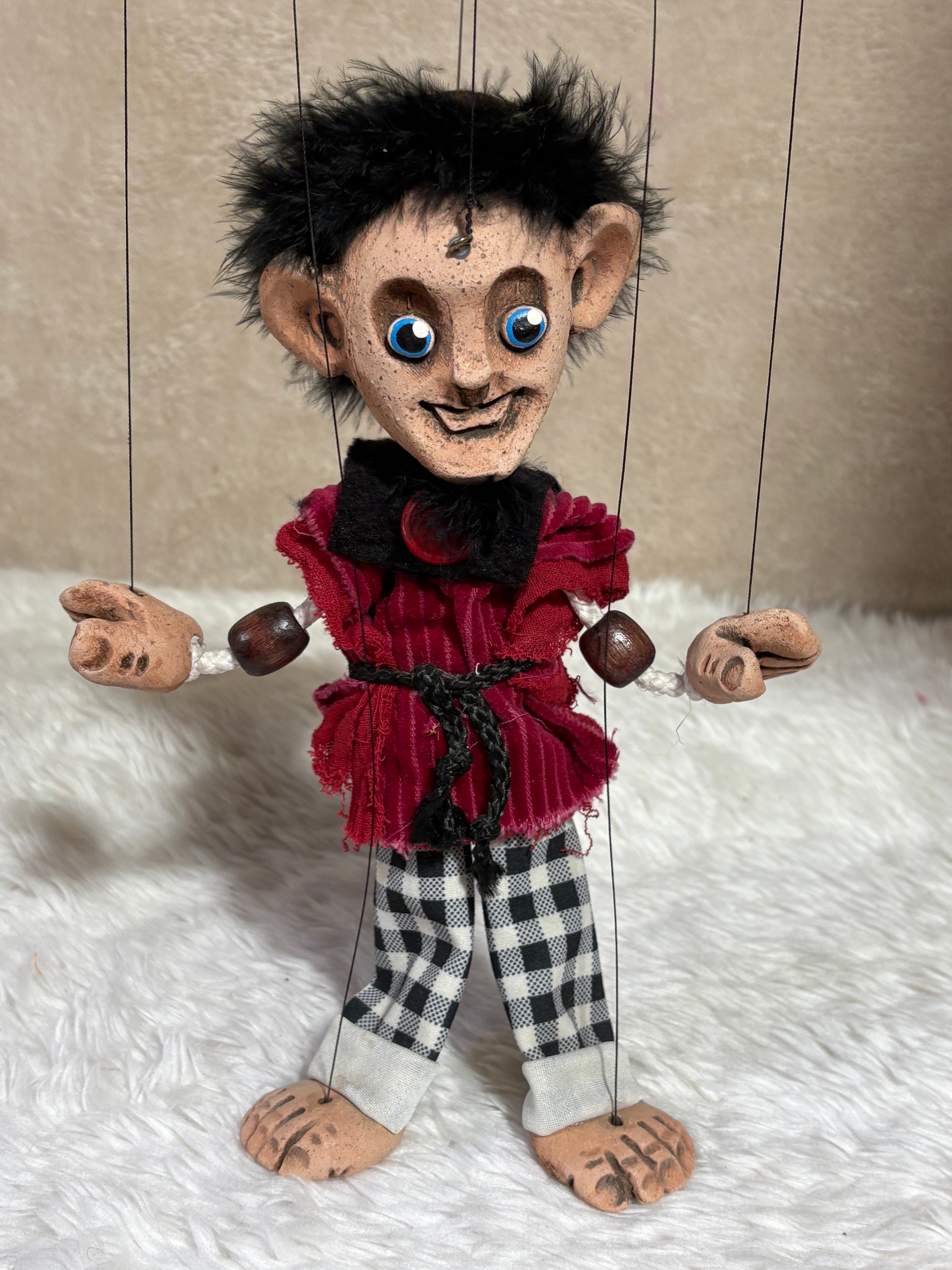 Mr. Mister Marionette Puppet - Handcrafted Clay Classic