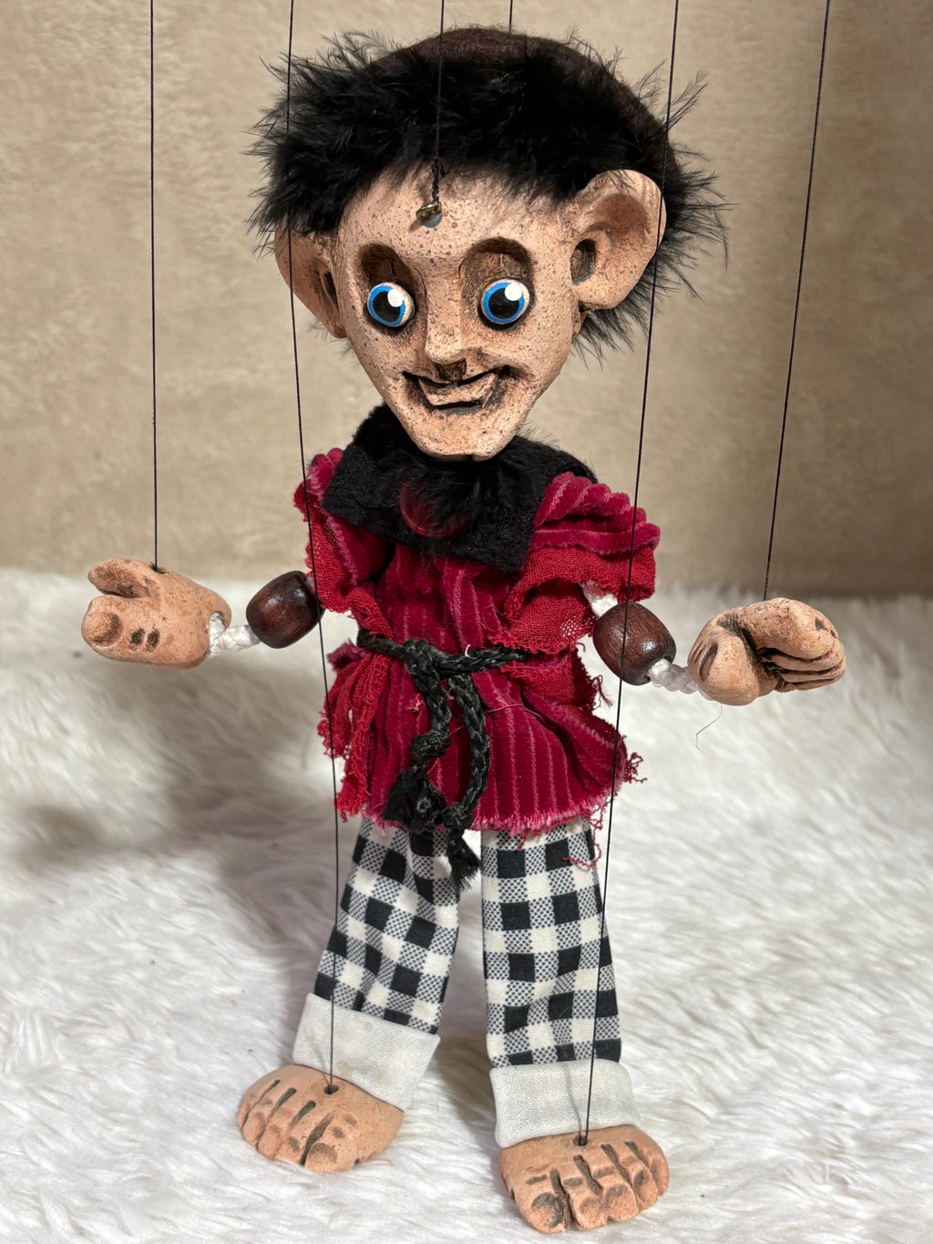 Mr. Mister Marionette Puppet - Handcrafted Clay Classic