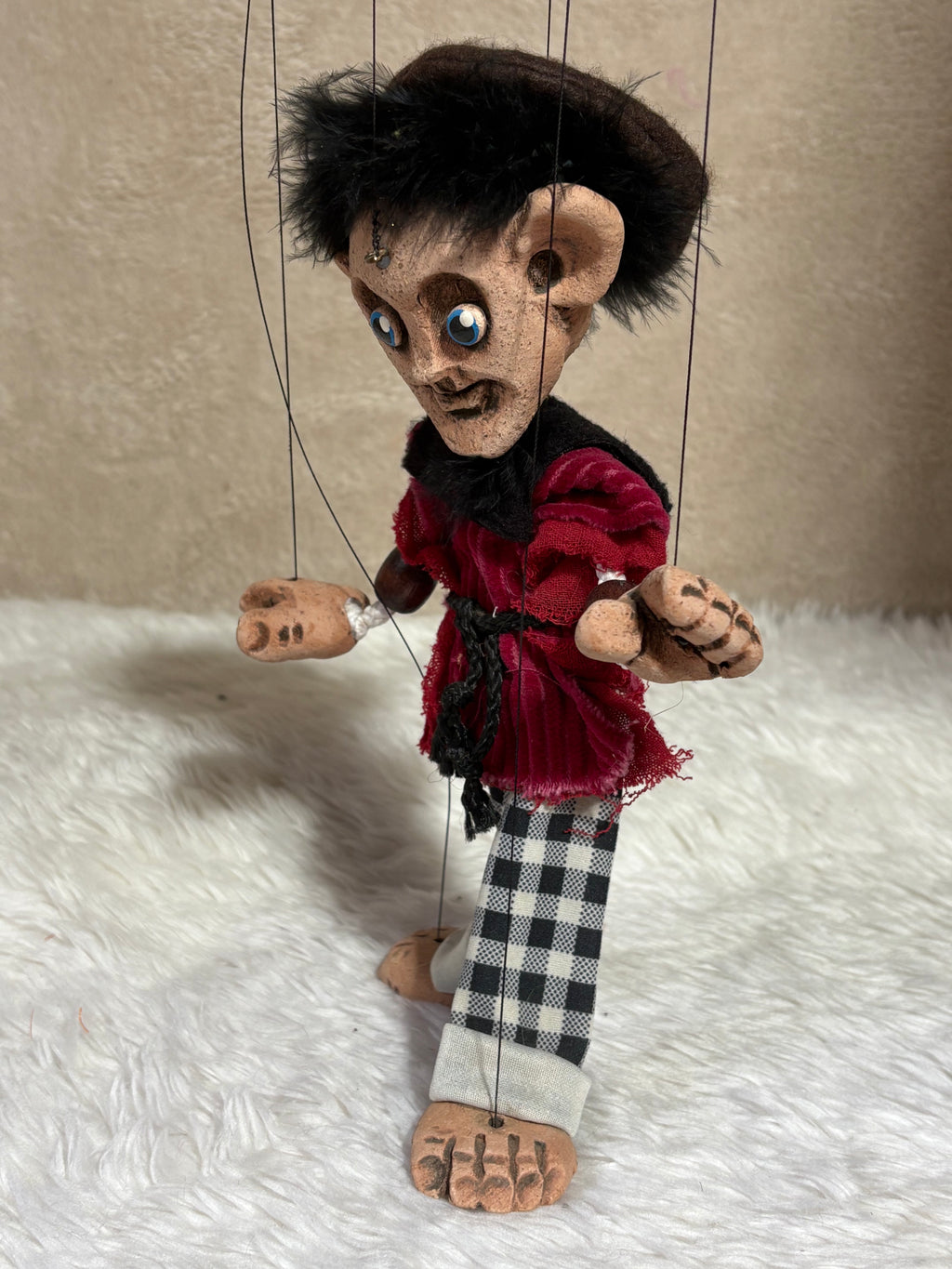 Mr. Mister Marionette Puppet - Handcrafted Clay Classic