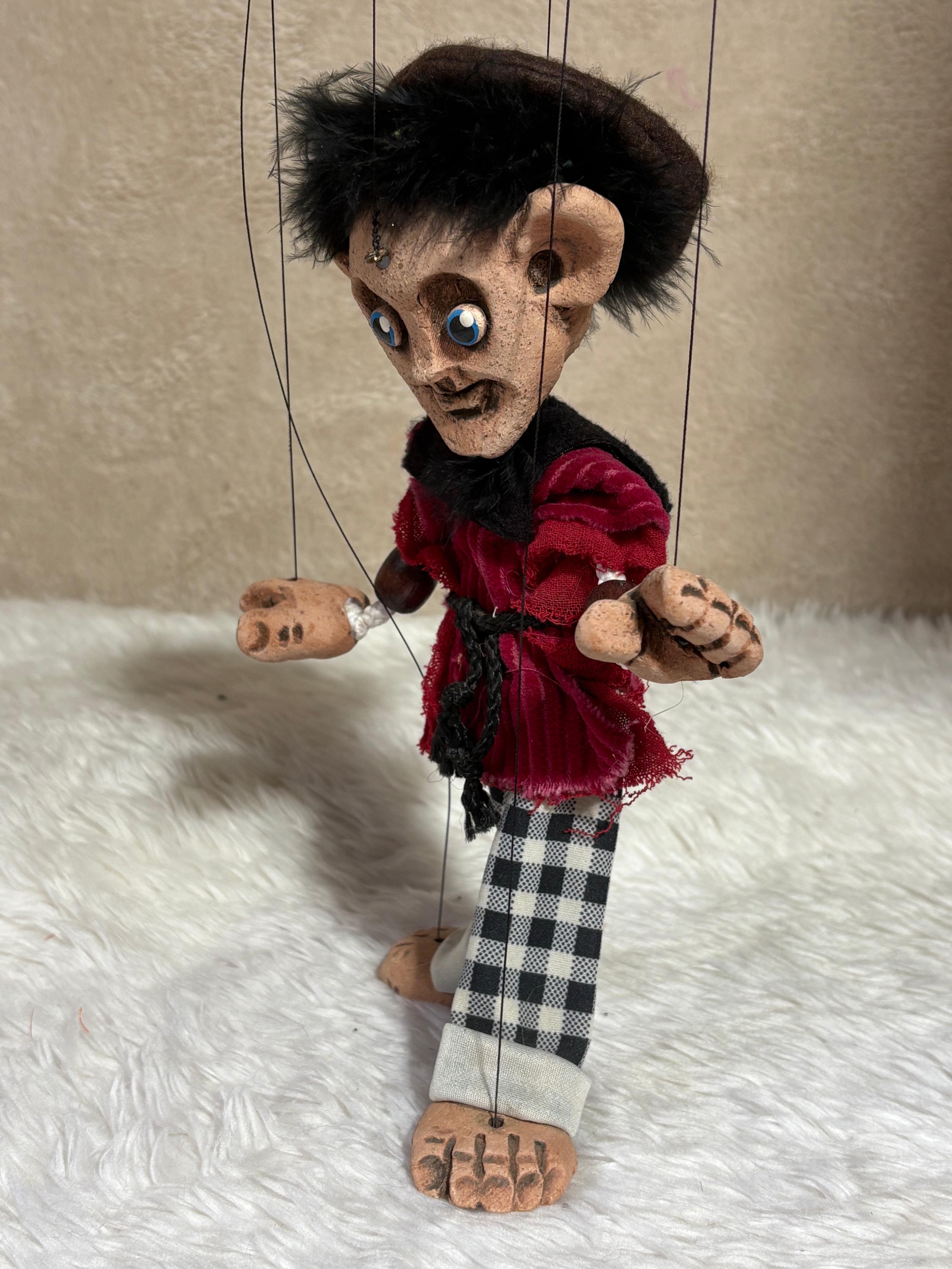 Mr. Mister Marionette Puppet - Handcrafted Clay Classic