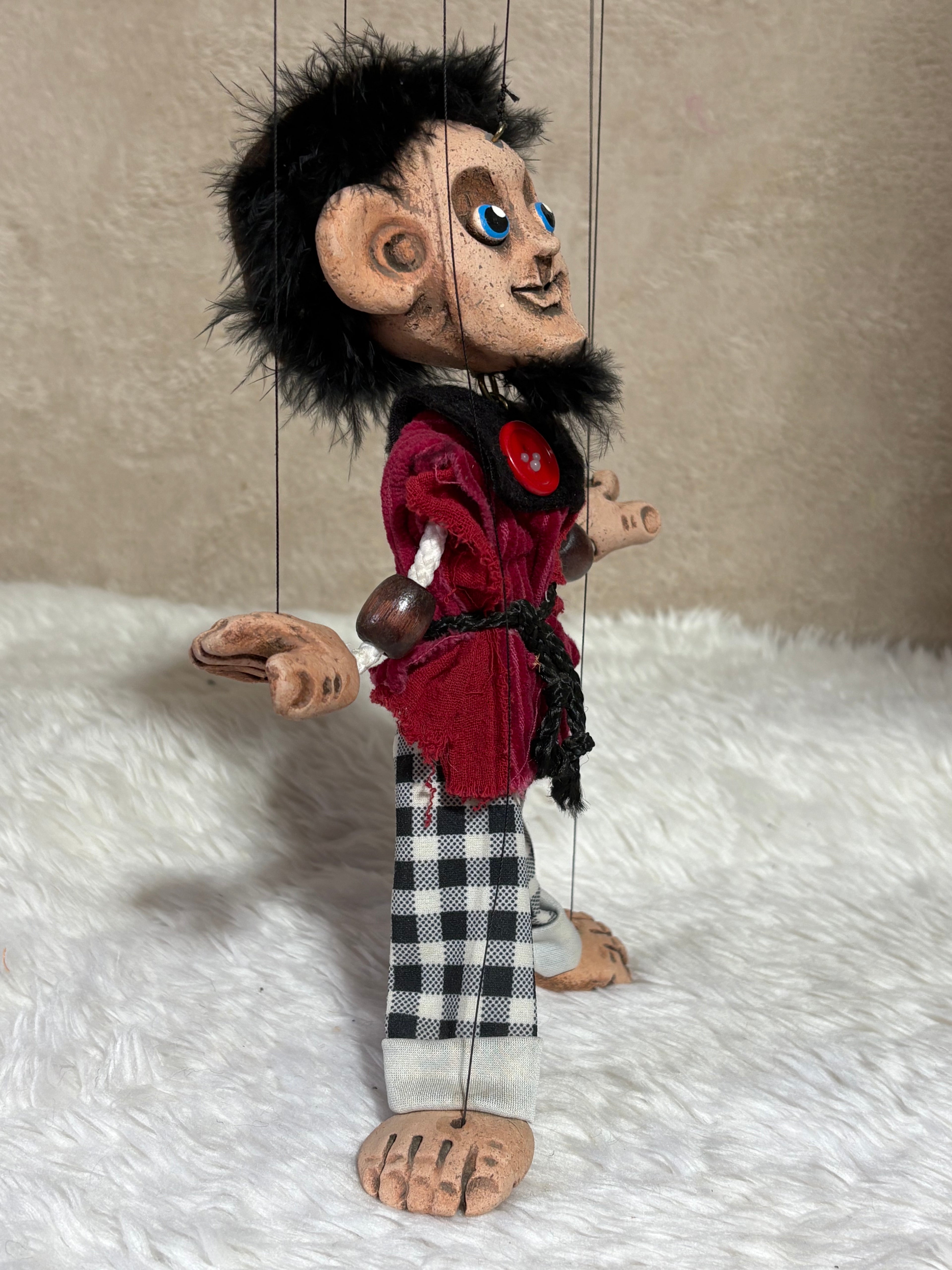 Mr. Mister Marionette Puppet - Handcrafted Clay Classic