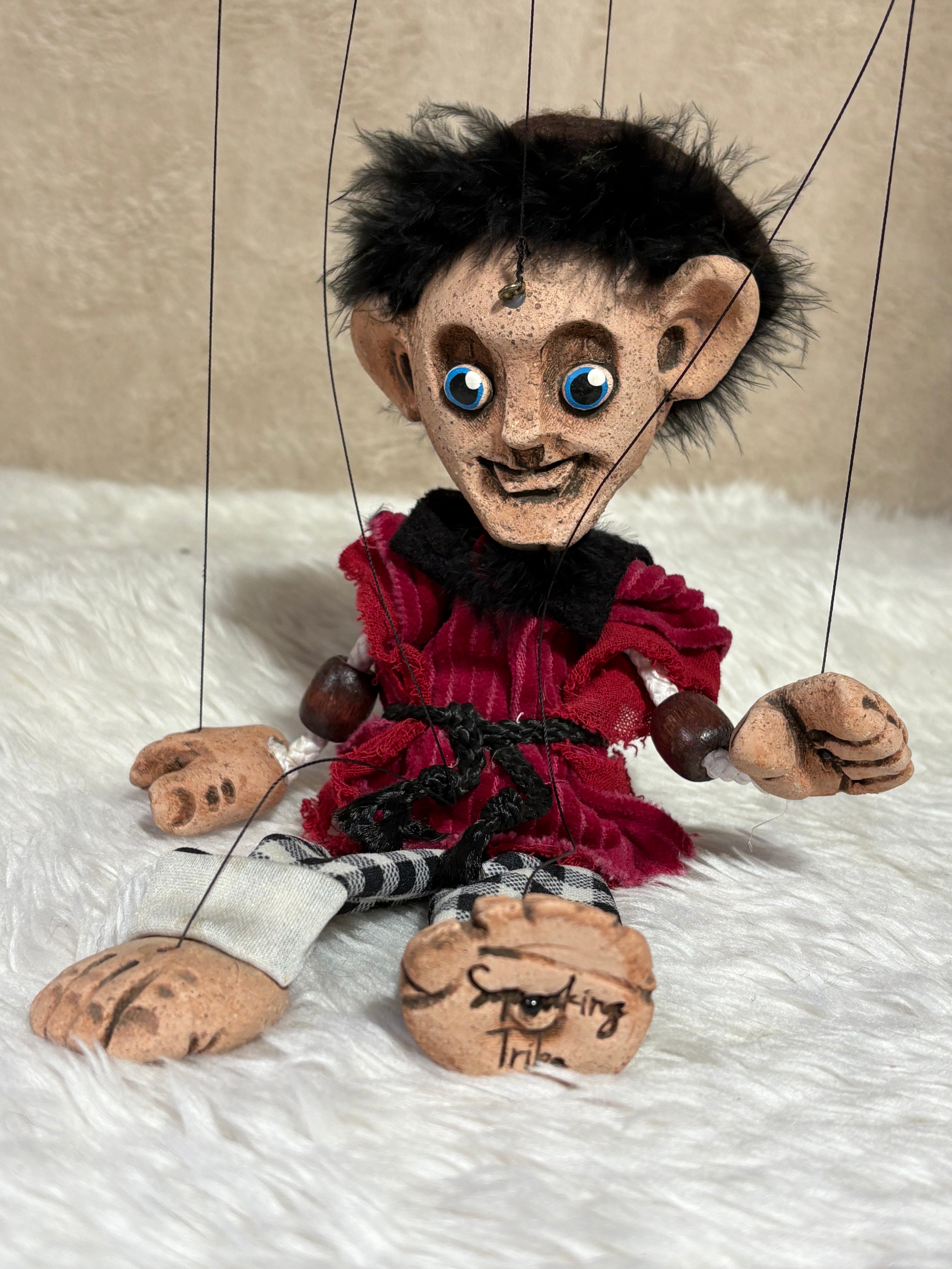 Mr. Mister Marionette Puppet - Handcrafted Clay Classic