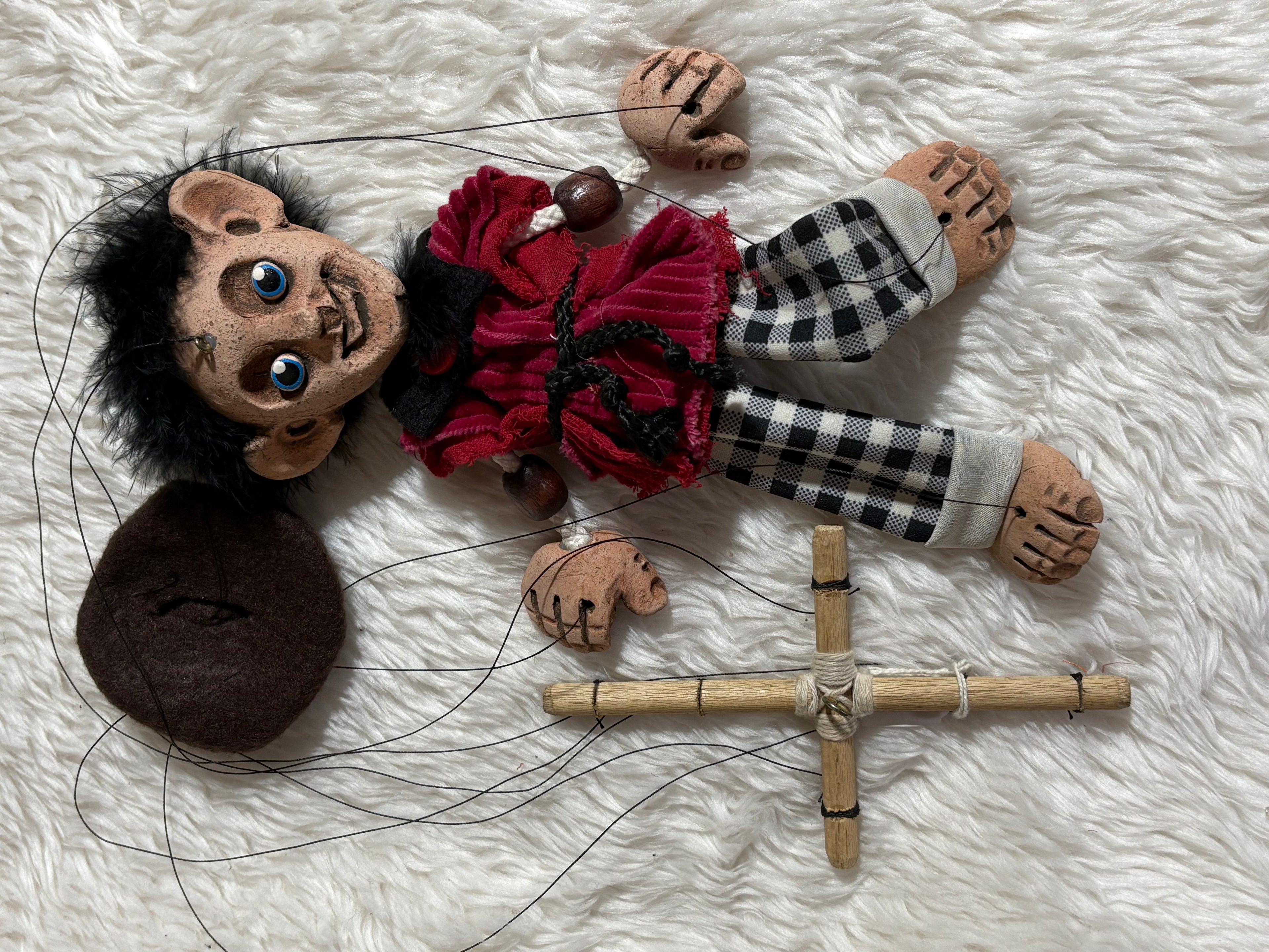Mr. Mister Marionette Puppet - Handcrafted Clay Classic