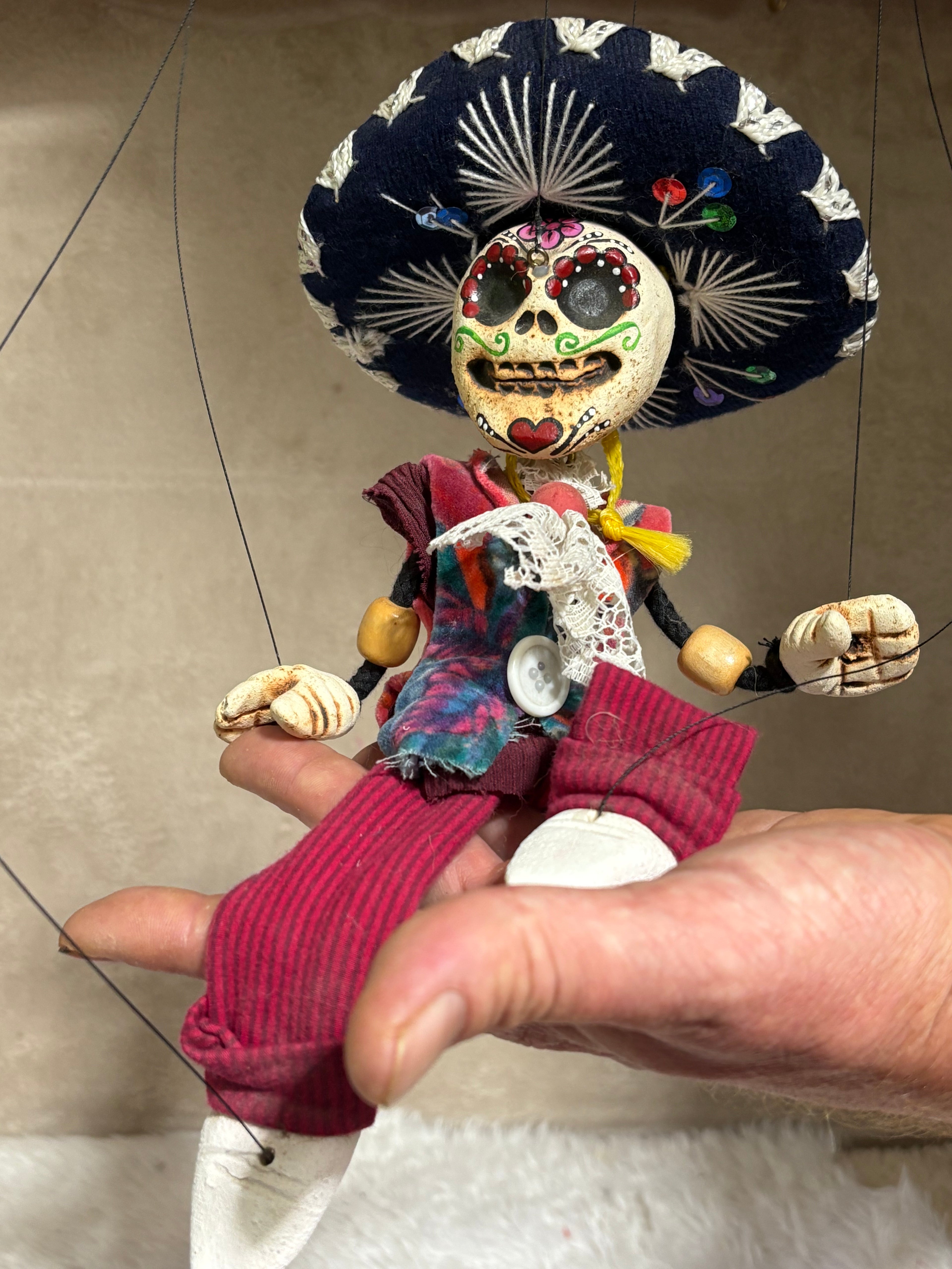 Day-of-the-Dead Señor - Marionette Puppet