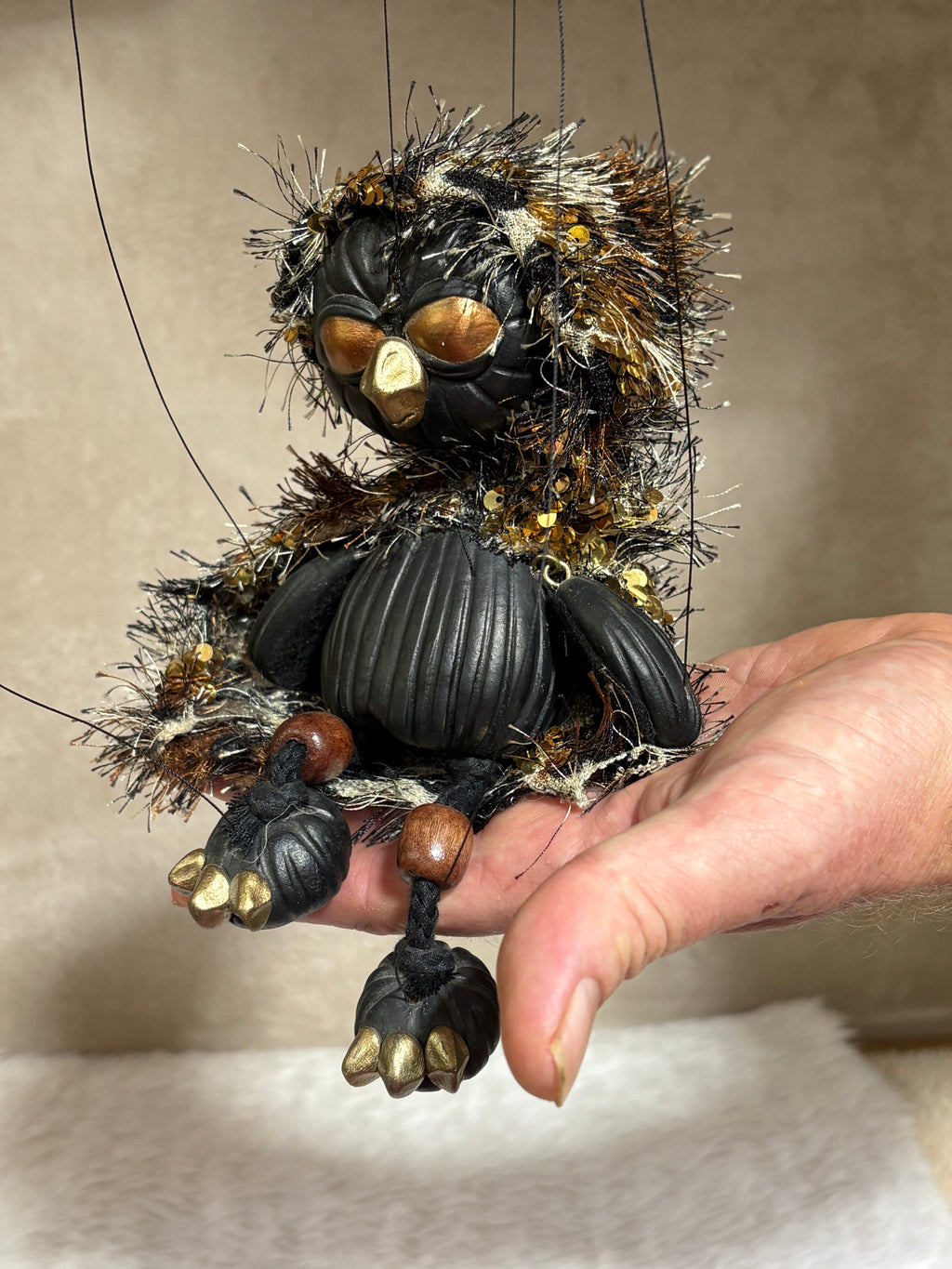 Dark Owl - Marionette Puppet
