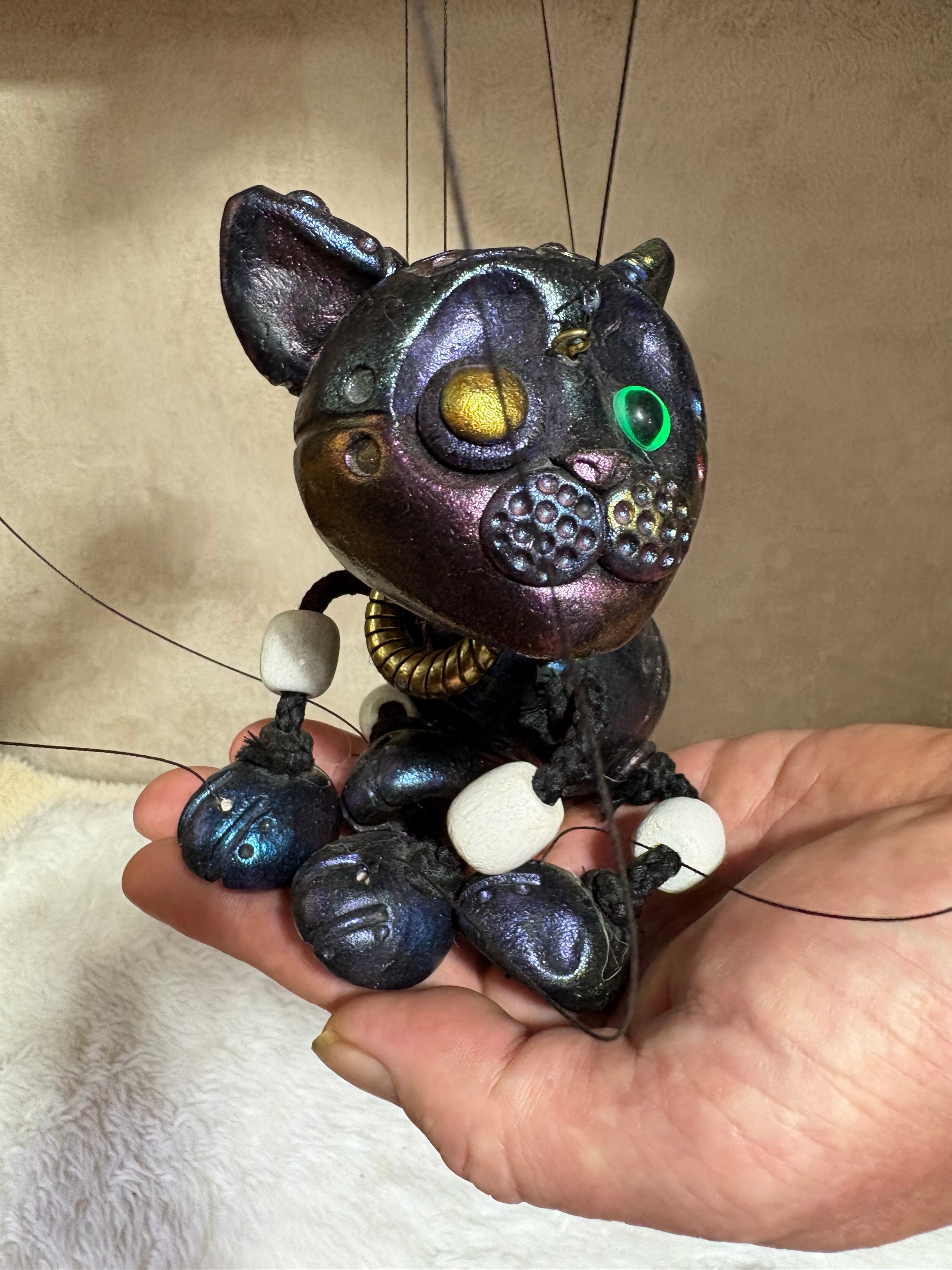 Robo Kitty Marionette Puppet
