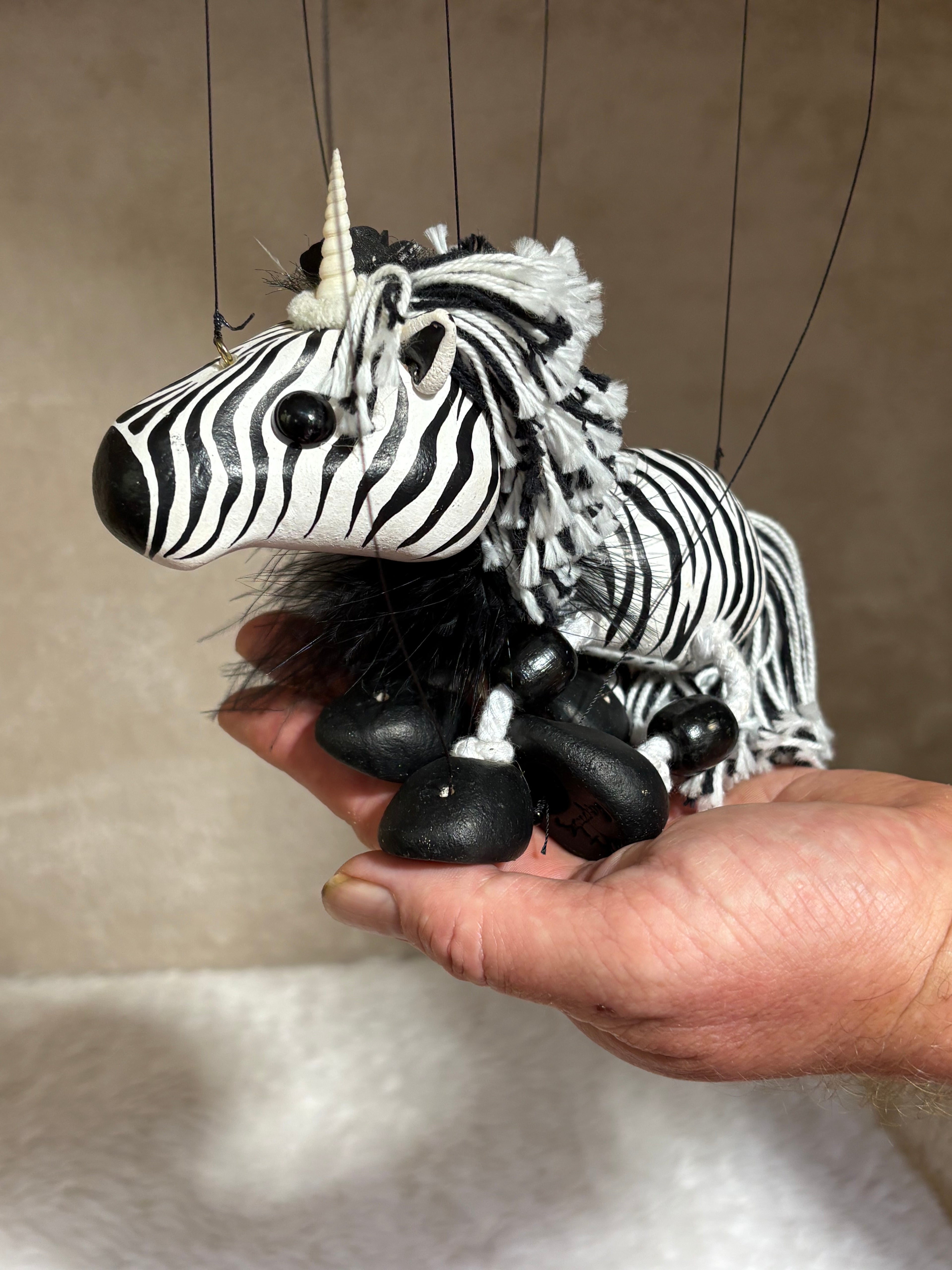Zebracorn Marionette Puppet