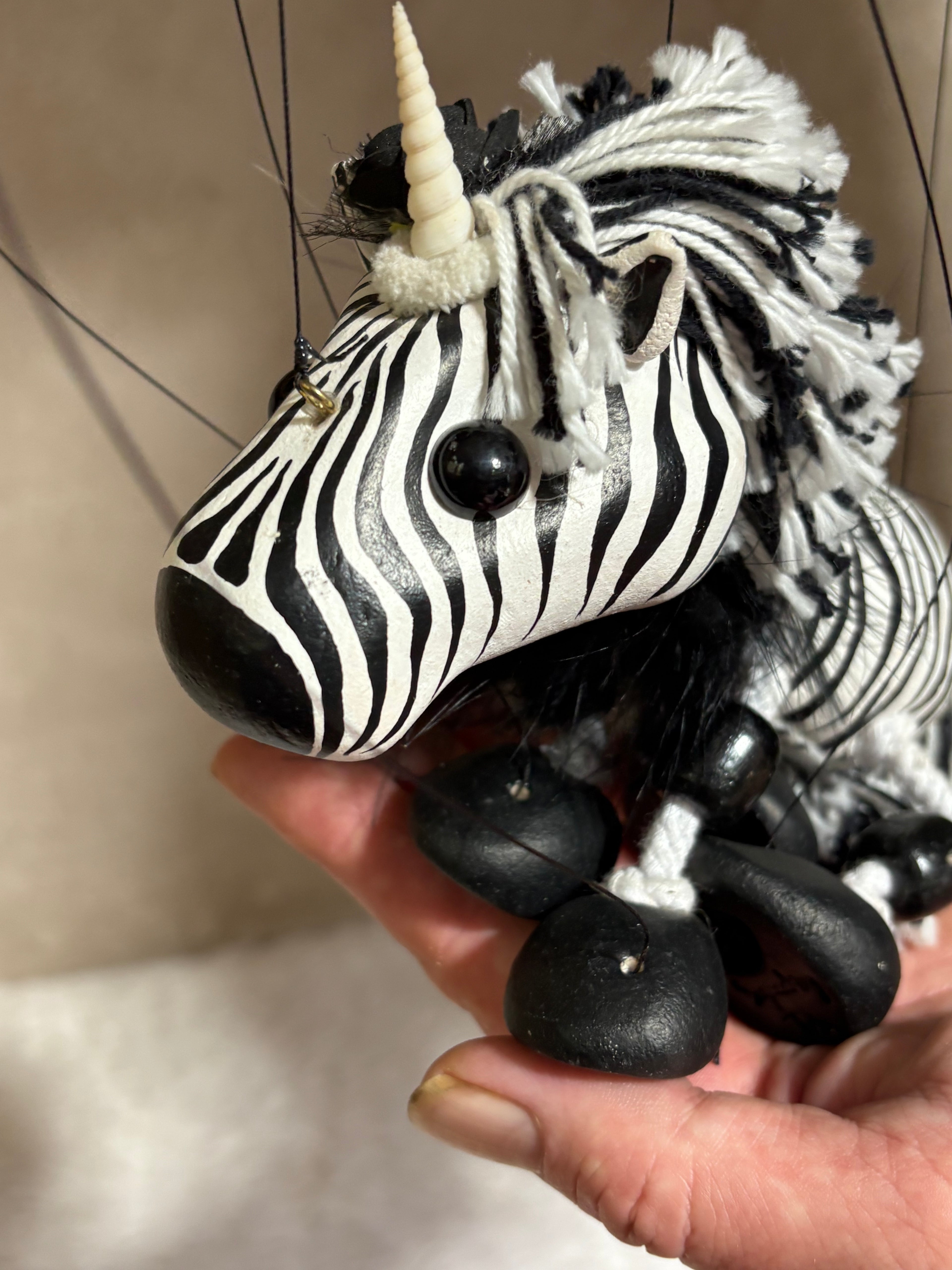 Zebracorn Marionette Puppet