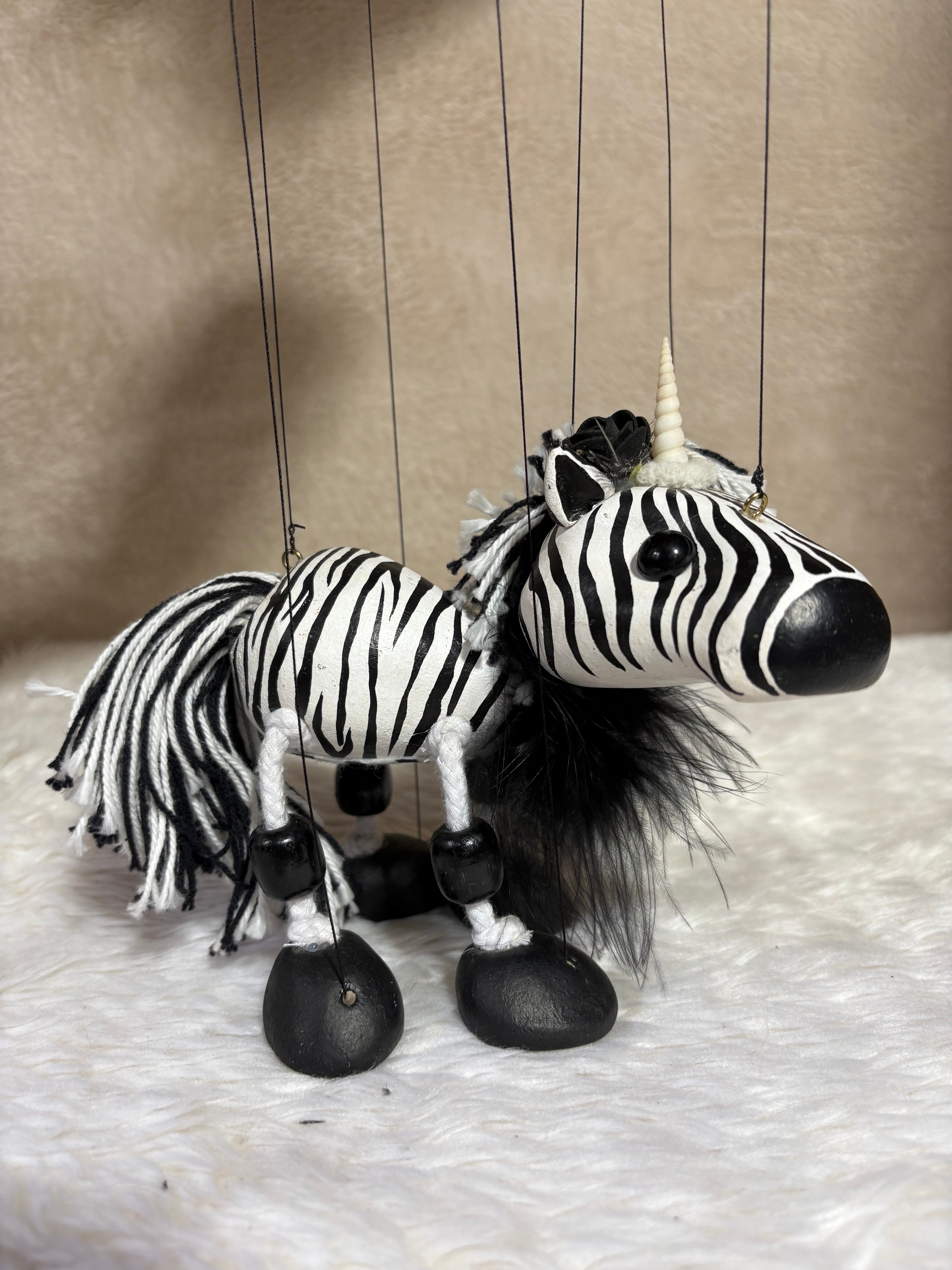 Zebracorn Marionette Puppet