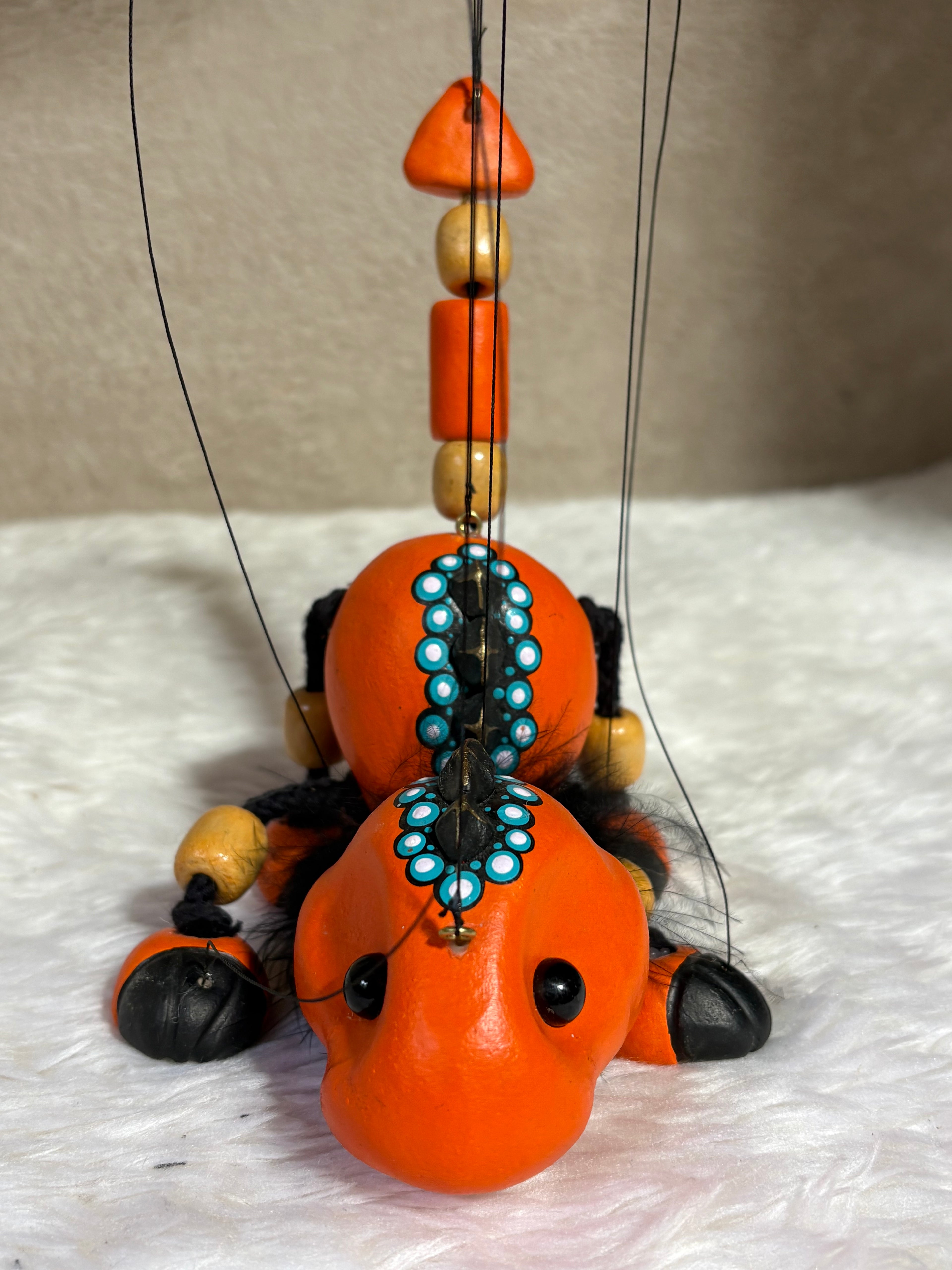 Orange Baby Dragon - Marionette Puppet