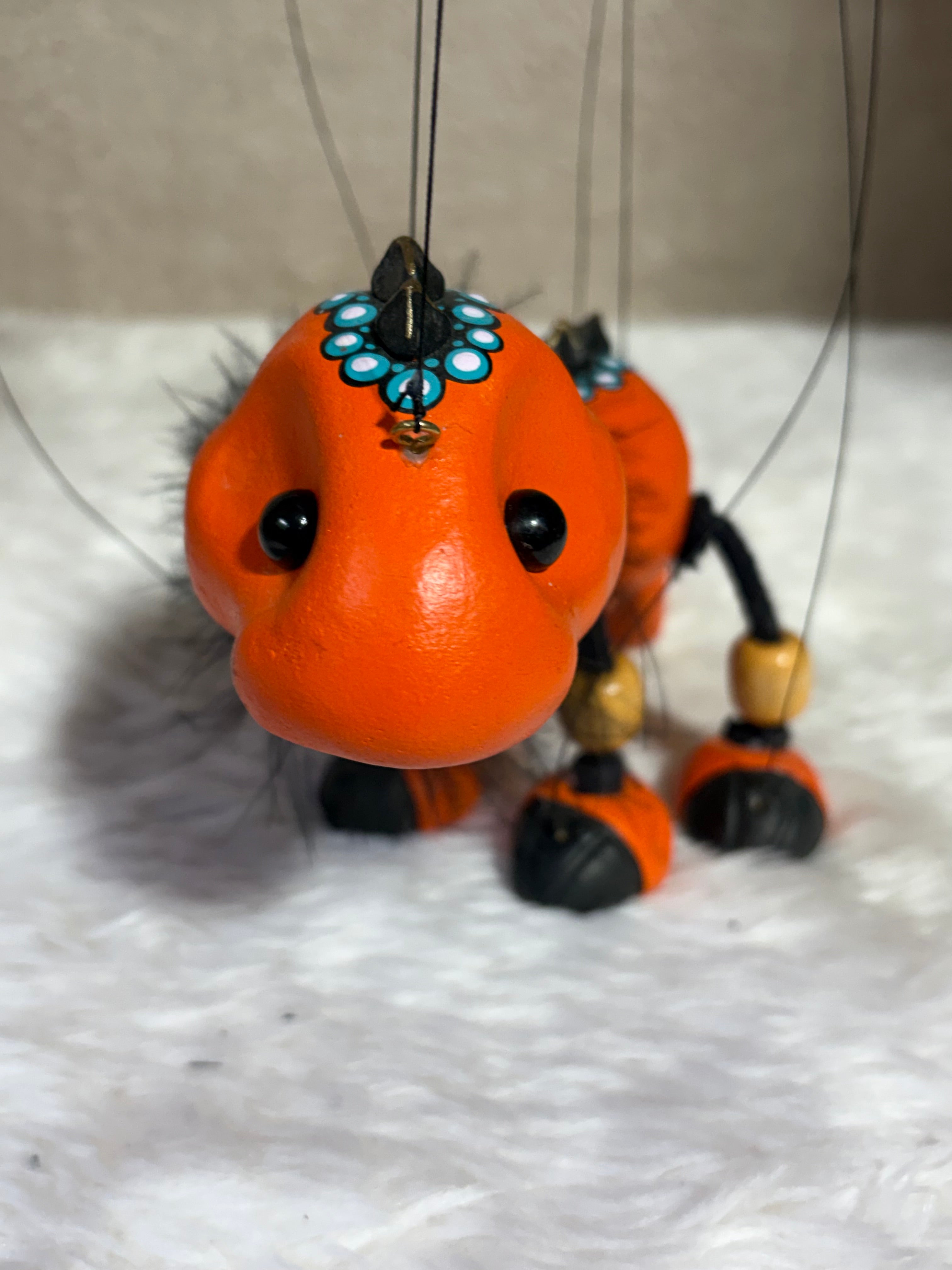 Orange Baby Dragon - Marionette Puppet