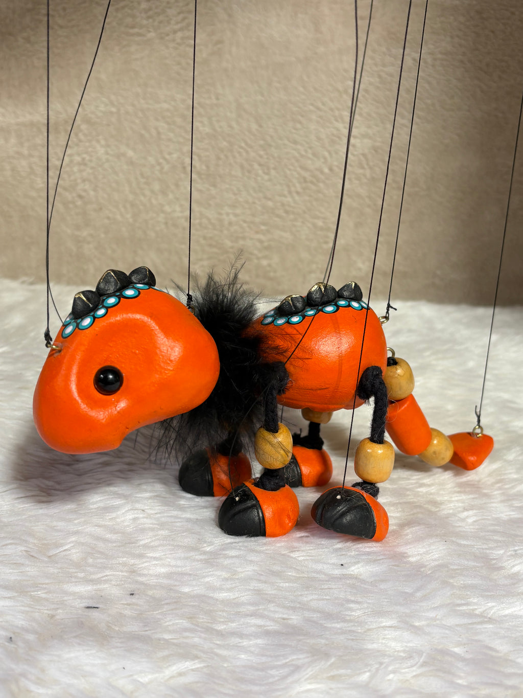 Orange Baby Dragon - Marionette Puppet