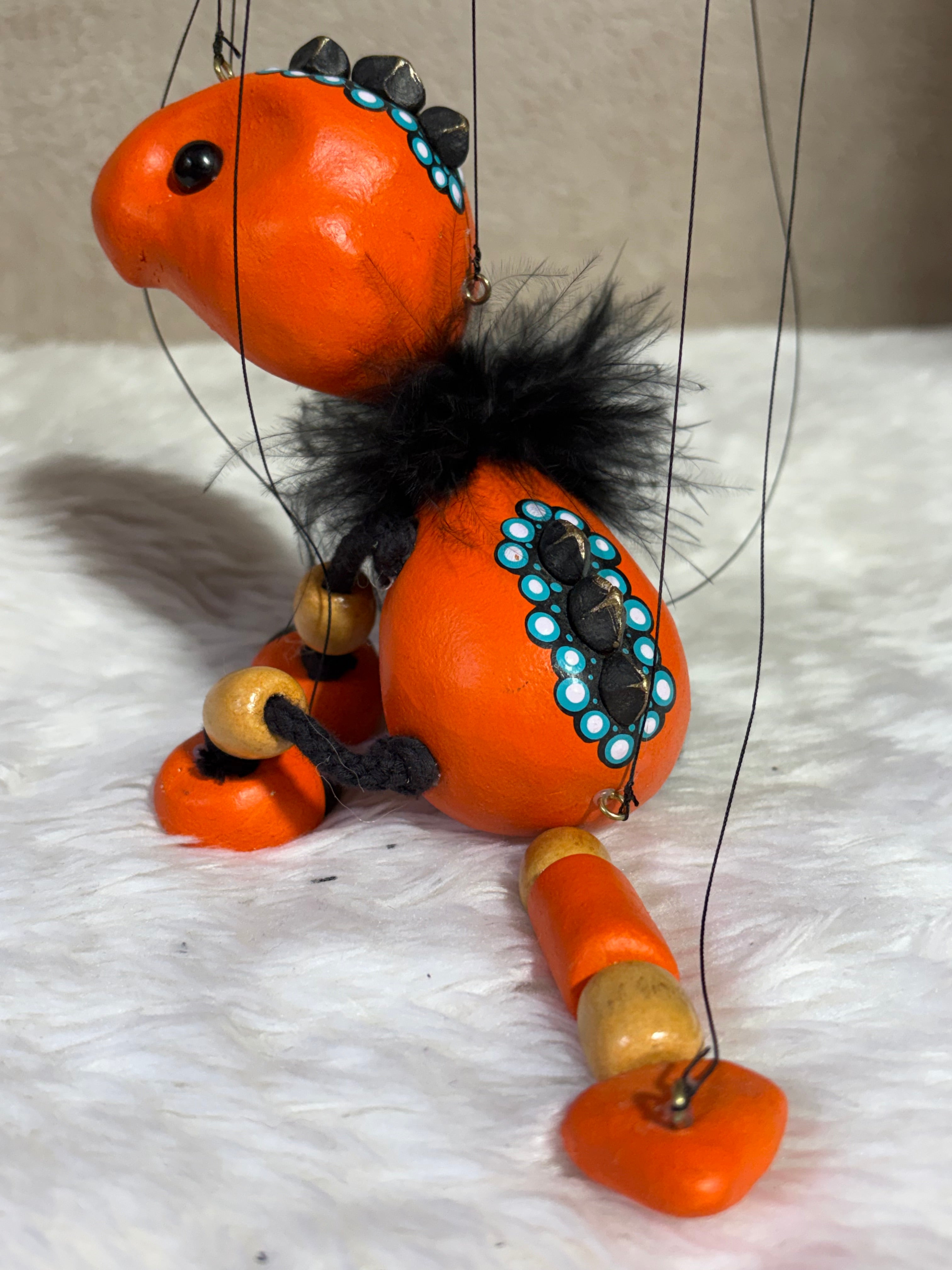 Orange Baby Dragon - Marionette Puppet