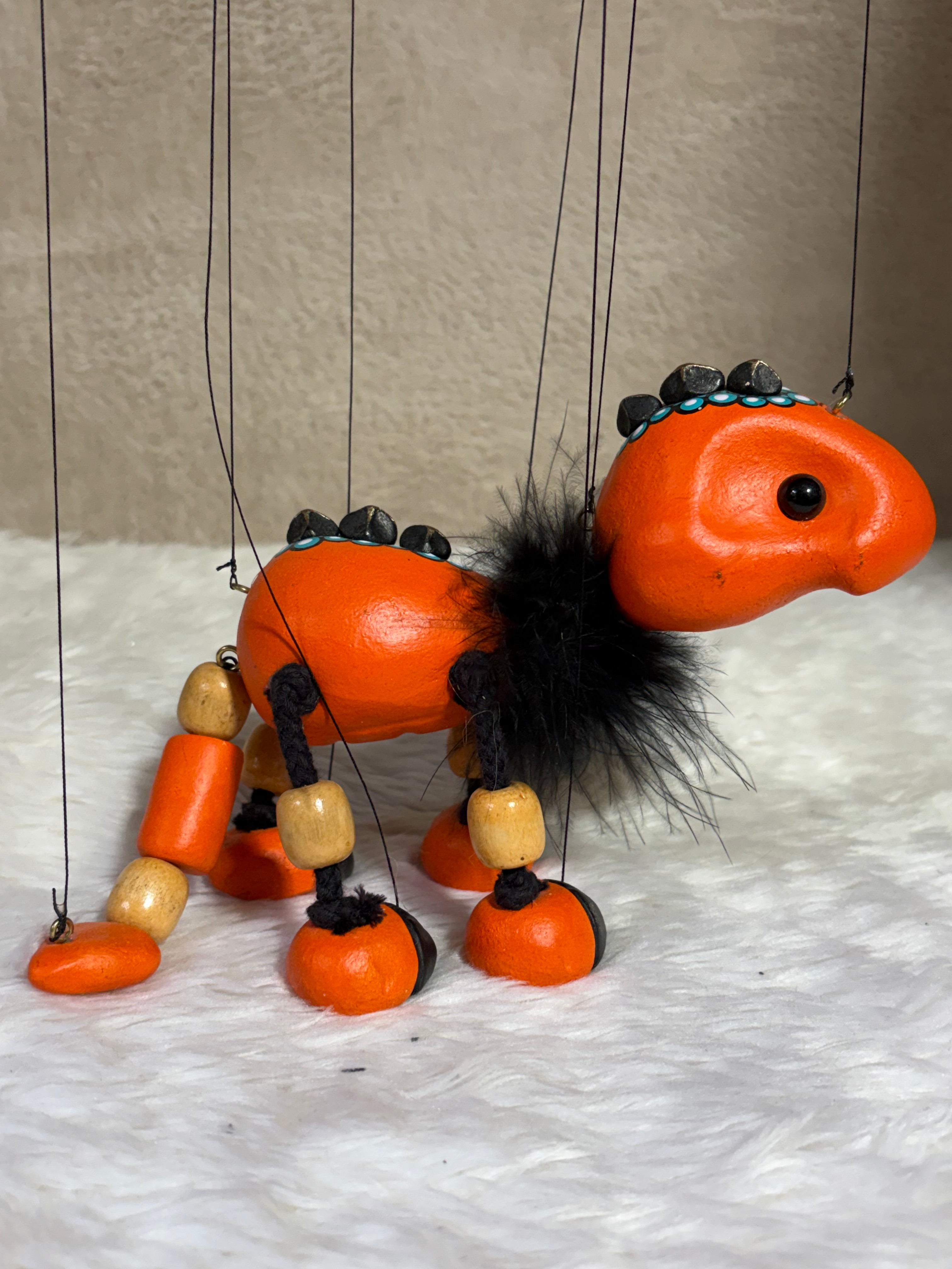 Orange Baby Dragon - Marionette Puppet