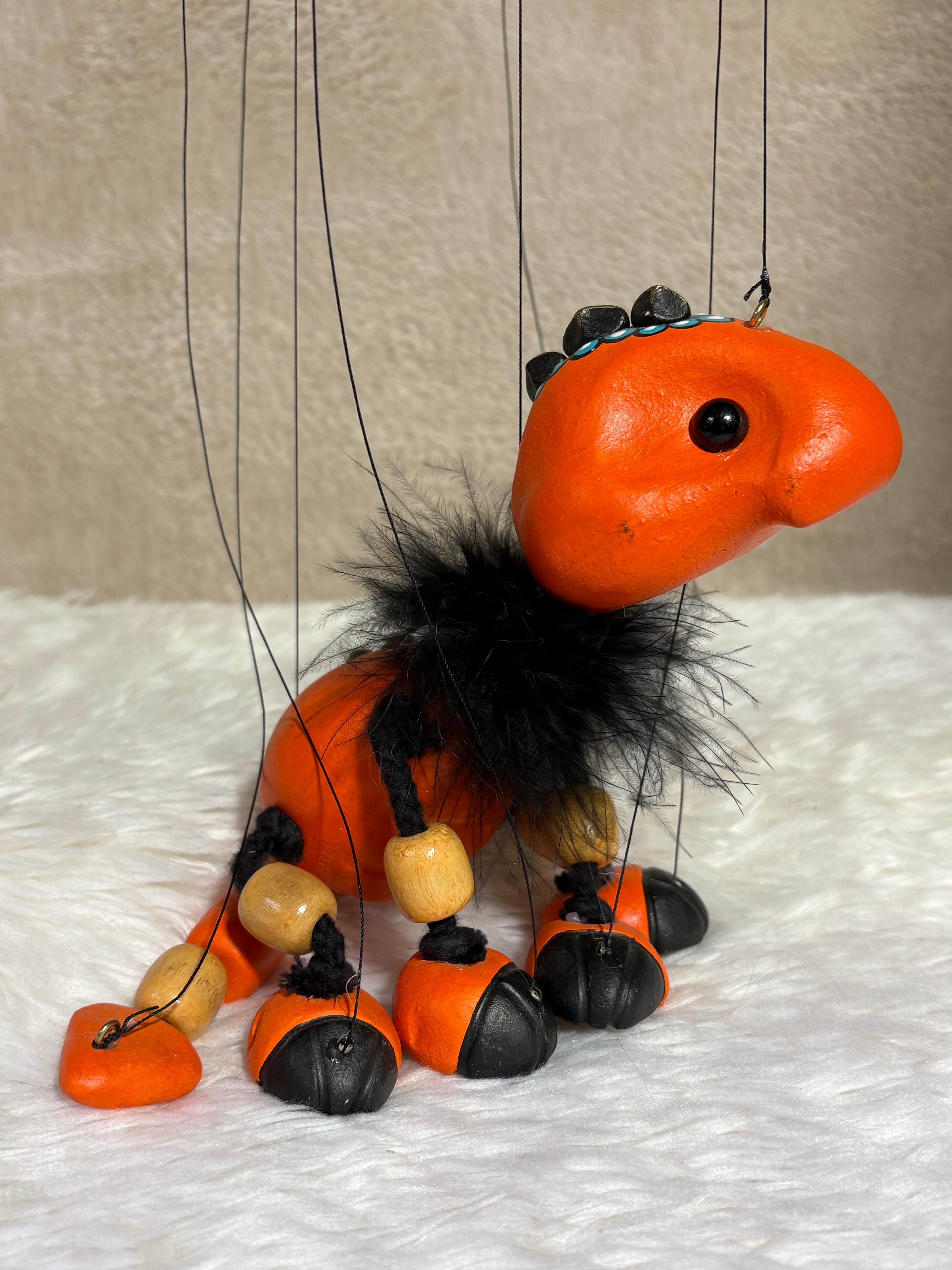 Orange Baby Dragon - Marionette Puppet