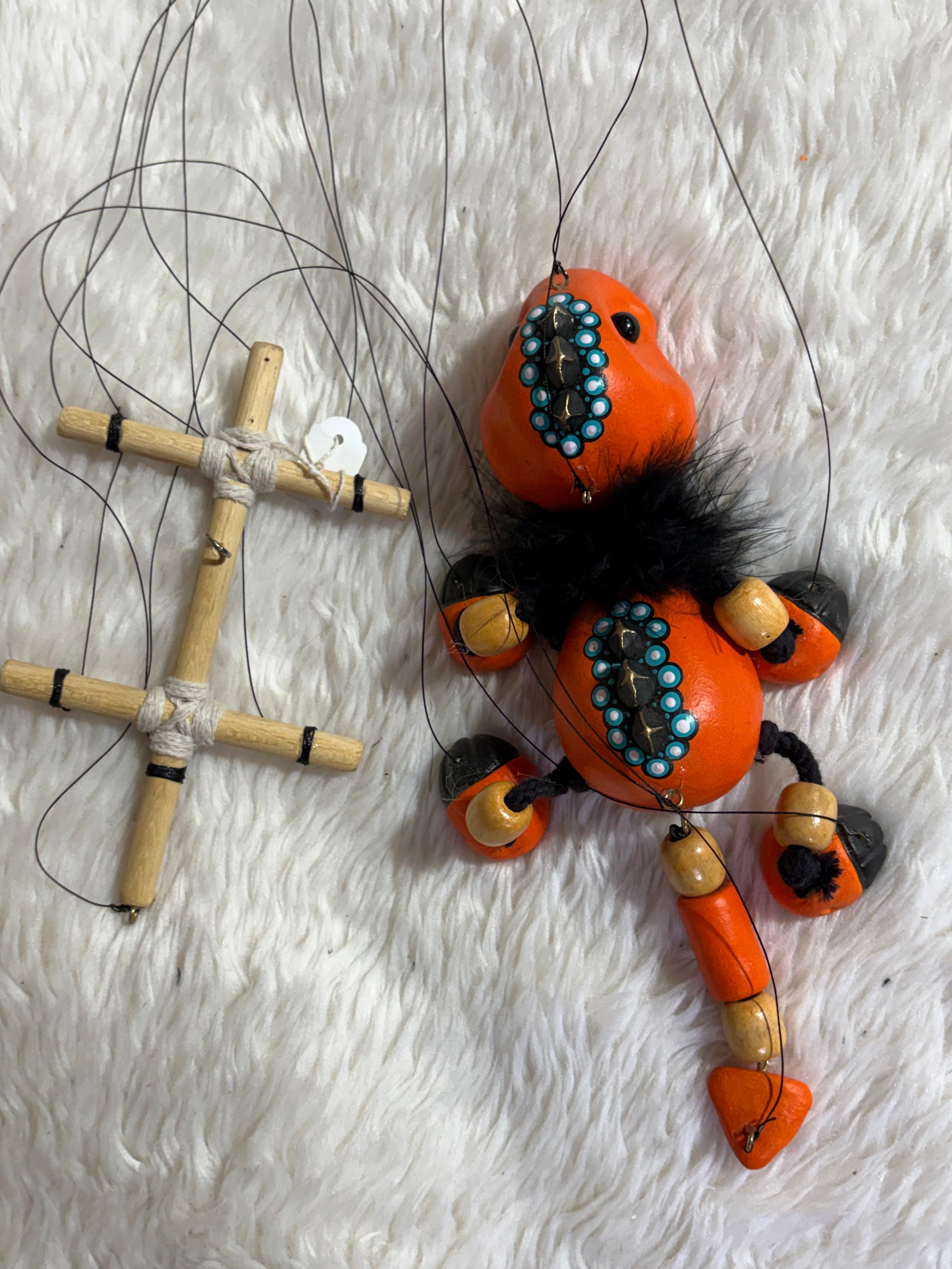 Orange Baby Dragon - Marionette Puppet