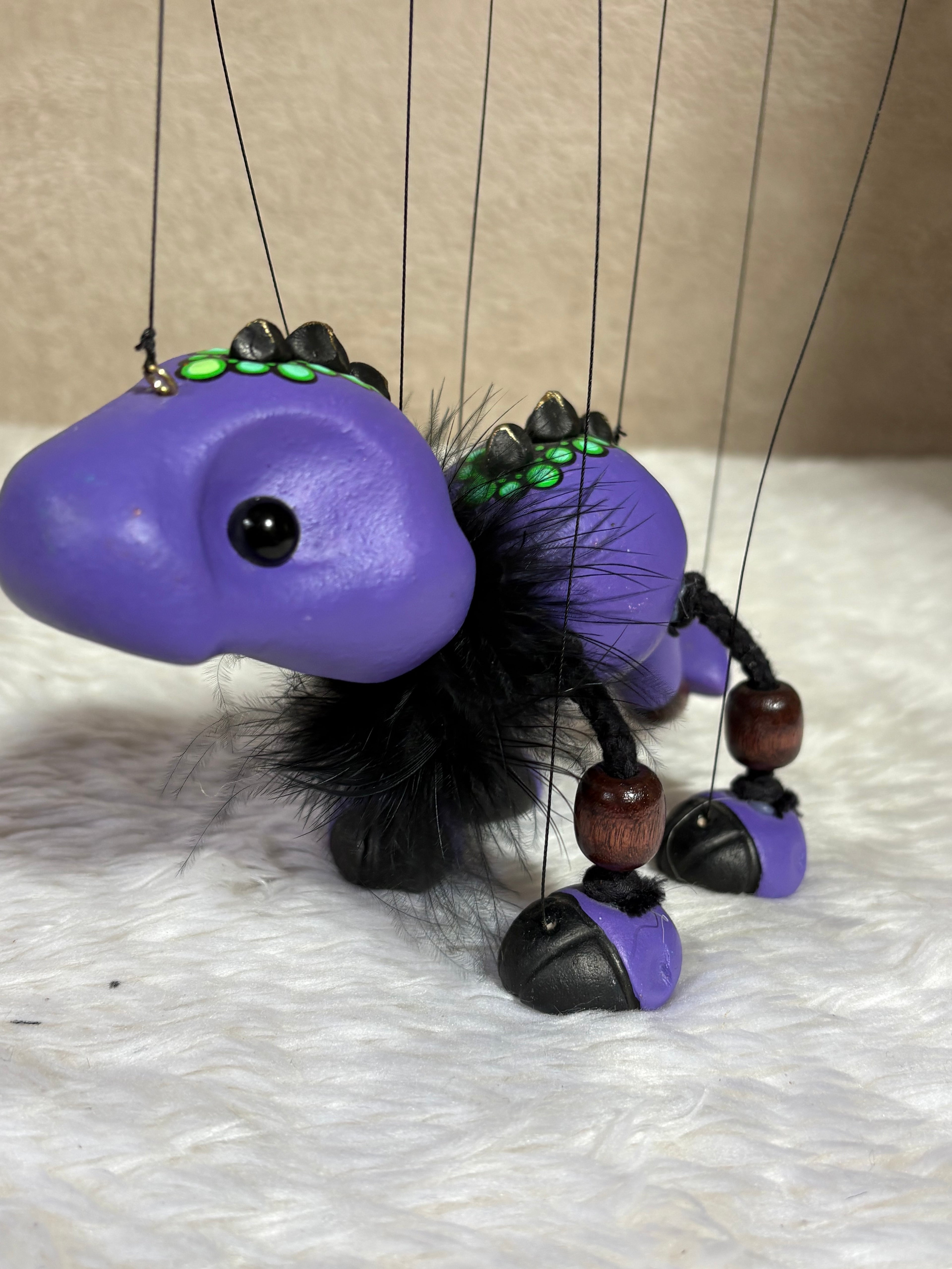 Purple Baby Dragon - Marionette Puppet