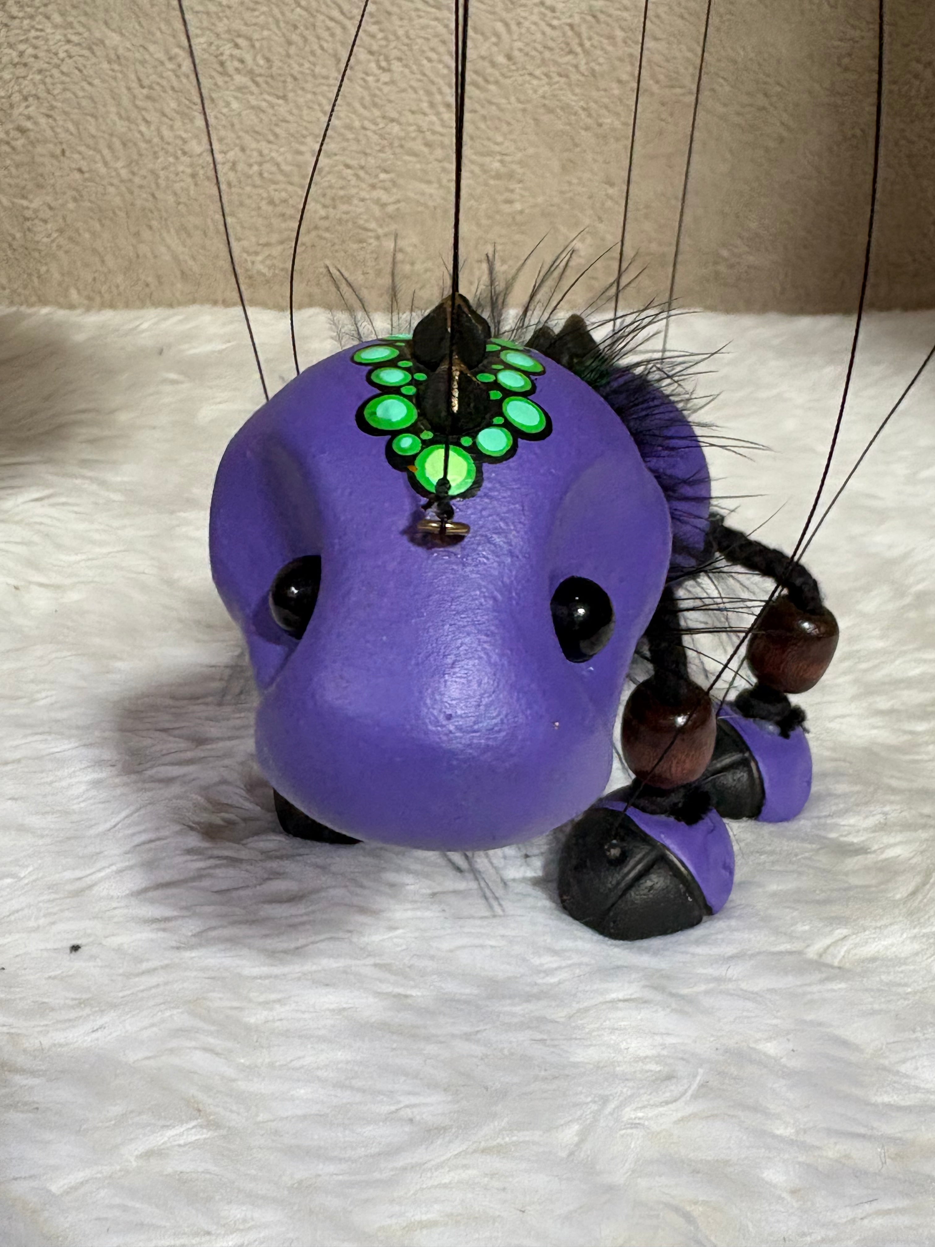 Purple Baby Dragon - Marionette Puppet
