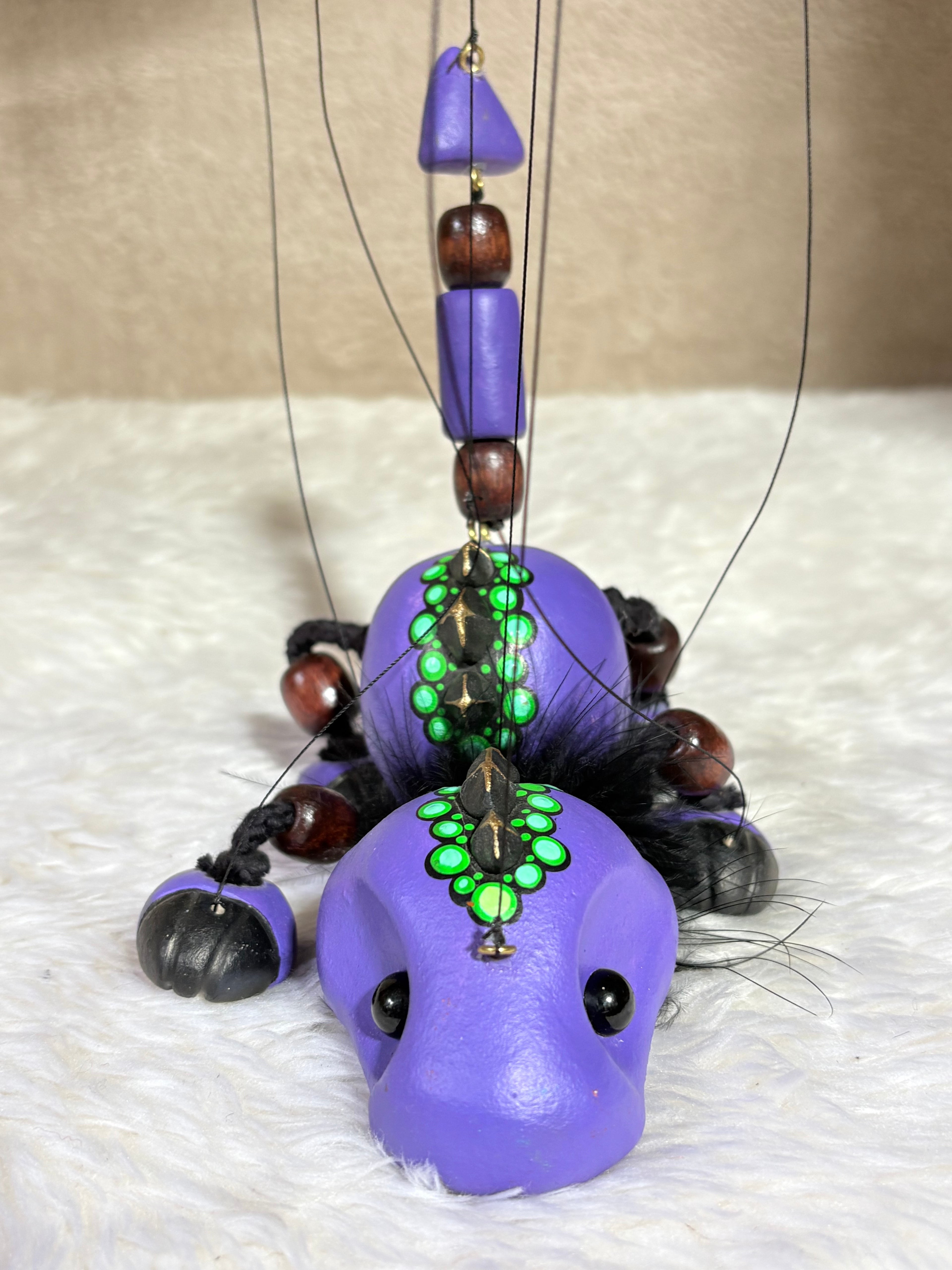Purple Baby Dragon - Marionette Puppet