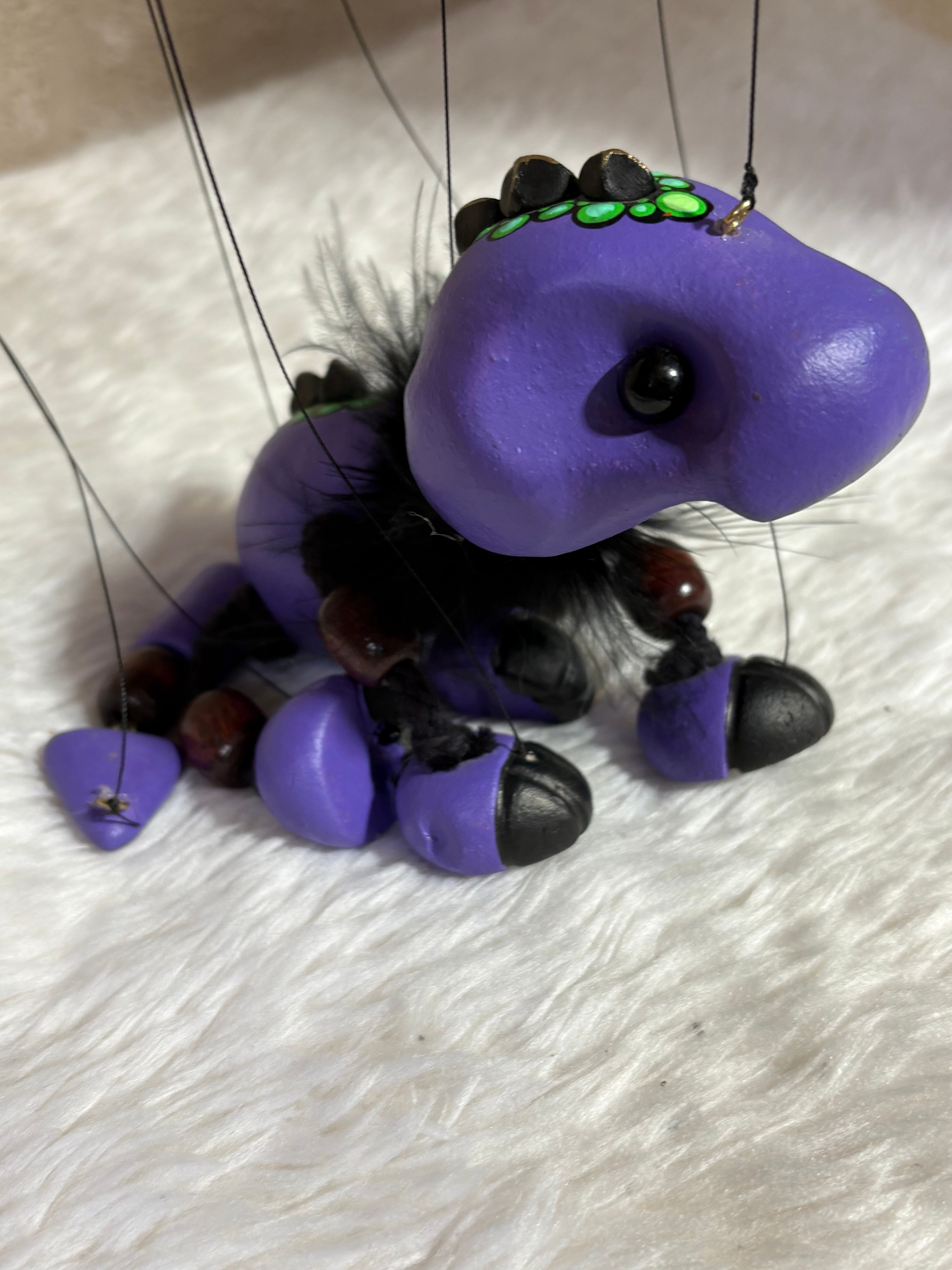 Purple Baby Dragon - Marionette Puppet