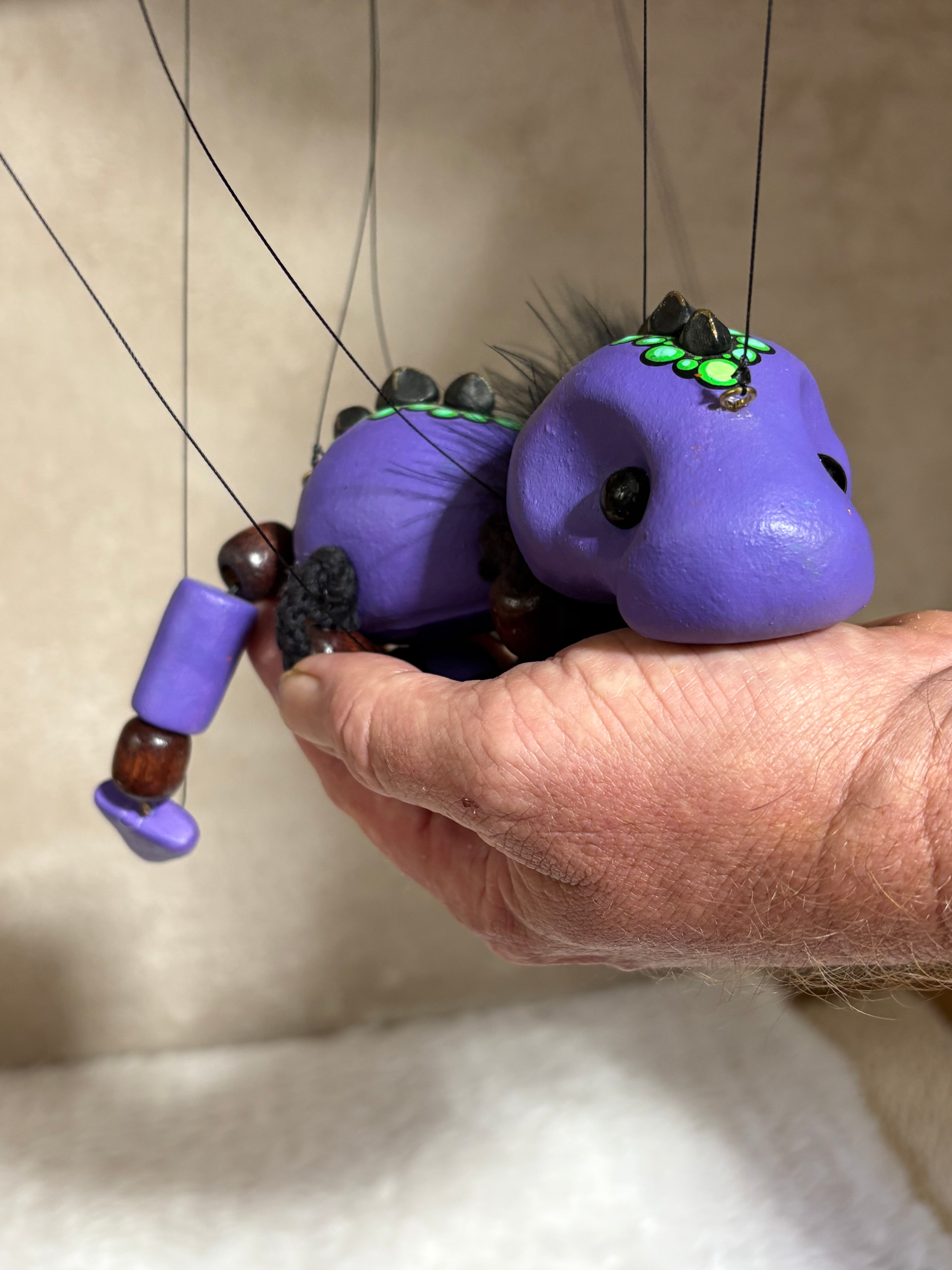 Purple Baby Dragon - Marionette Puppet