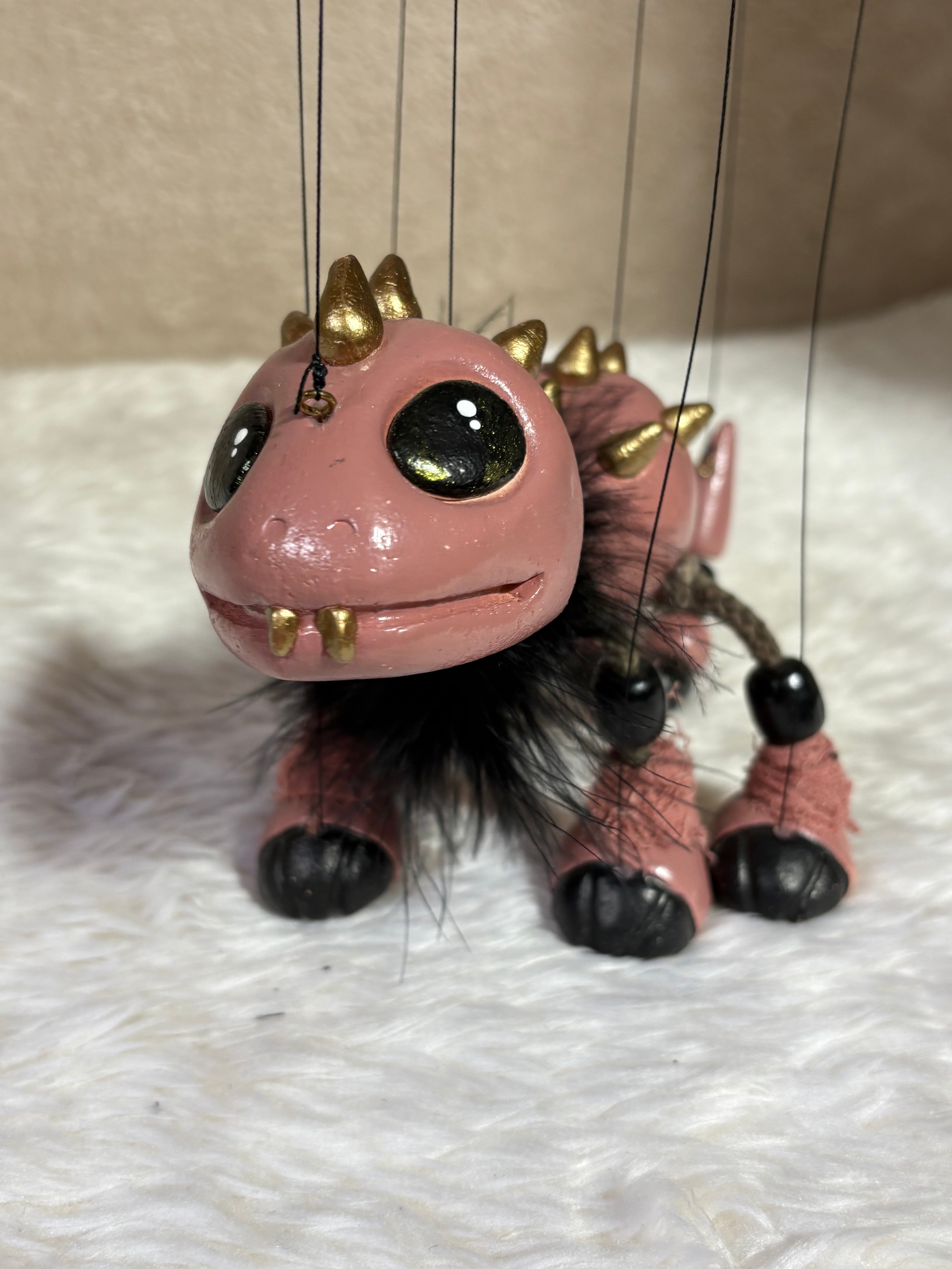 Kyro Dusky Pink Dragon  -Marionette Puppet