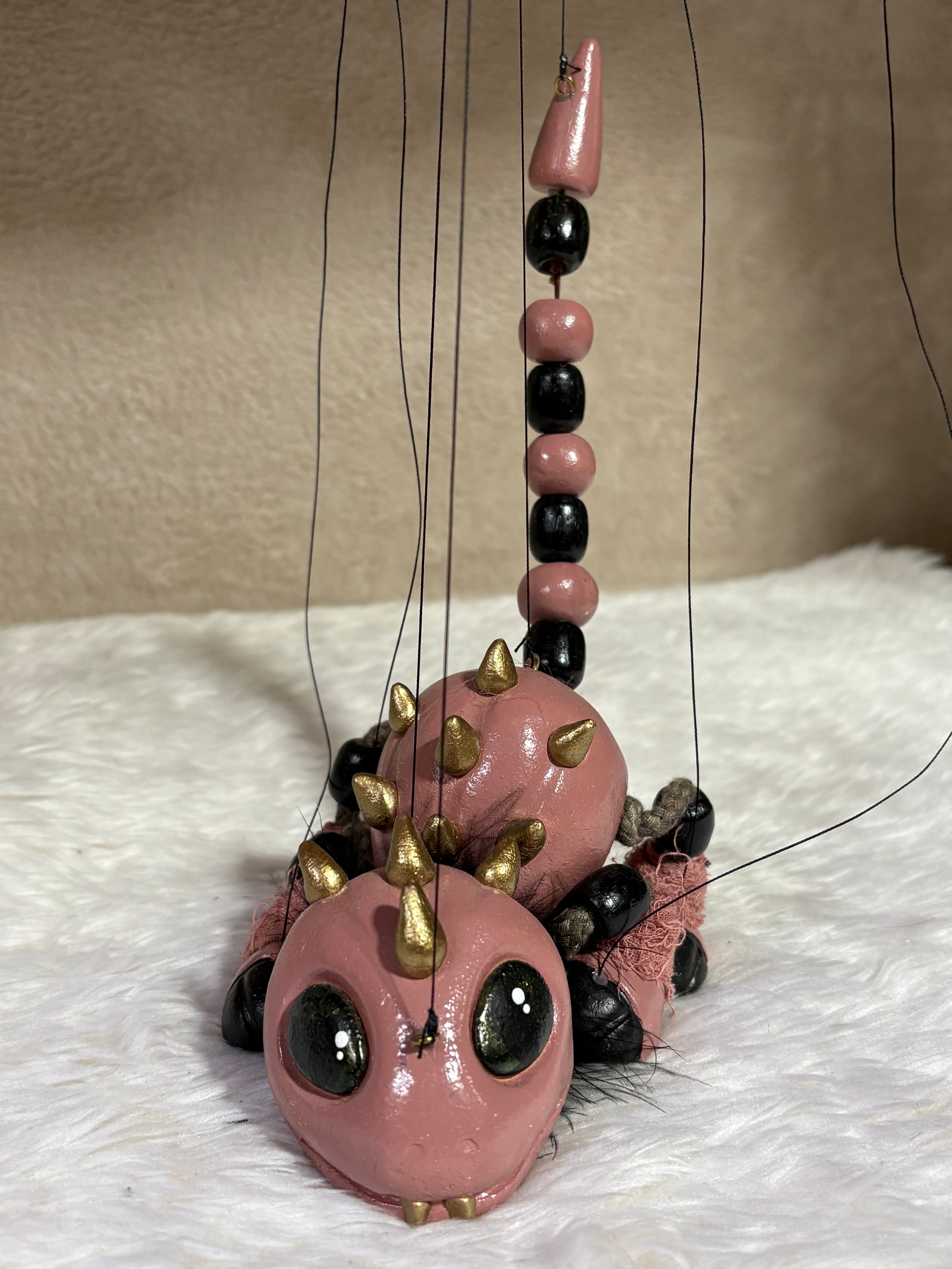 Kyro Dusky Pink Dragon  -Marionette Puppet