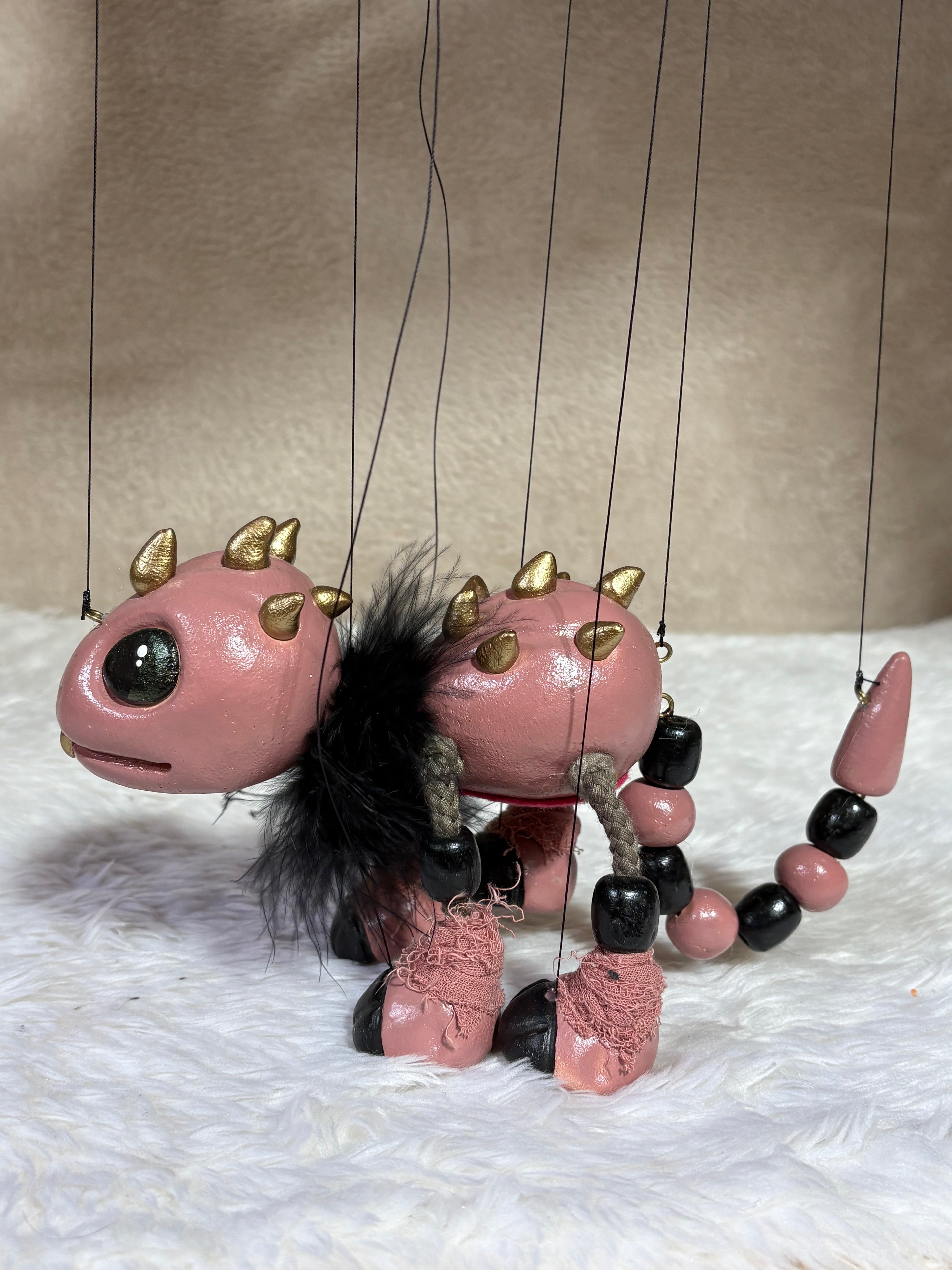 Kyro Dusky Pink Dragon  -Marionette Puppet