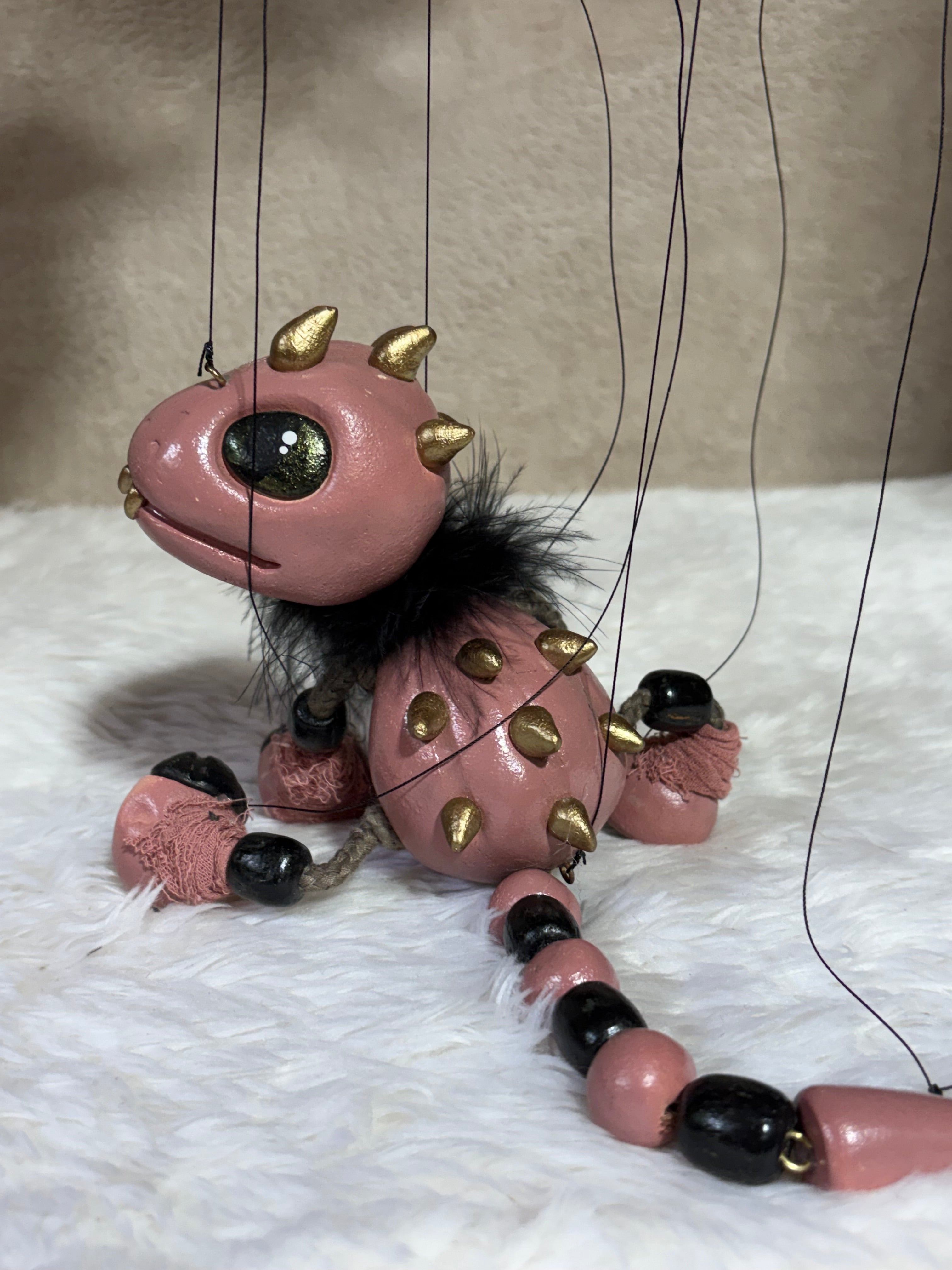 Kyro Dusky Pink Dragon  -Marionette Puppet